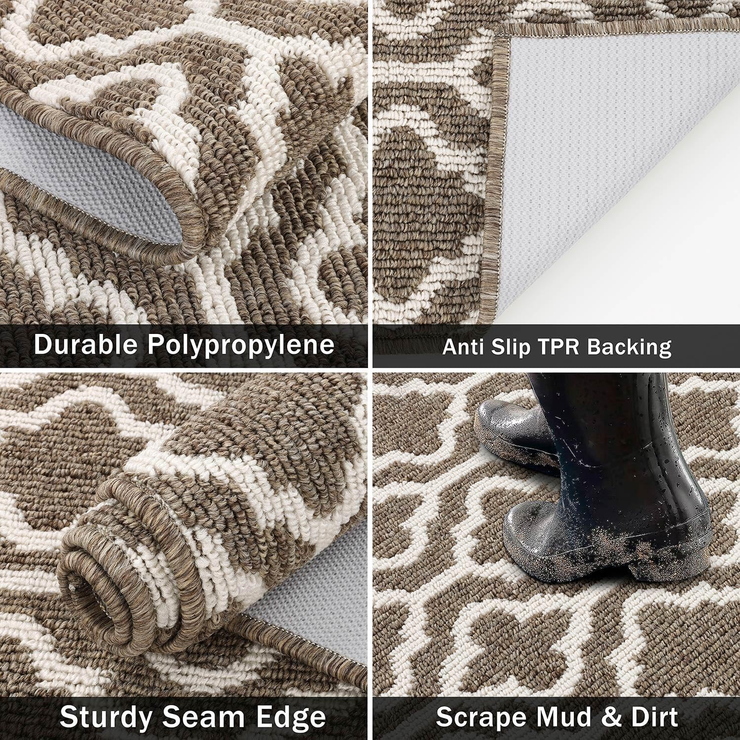 Thumbnail 2 de SHACOS Hallway Runner Rug Non Slip 60x180 cm – Washable Brown