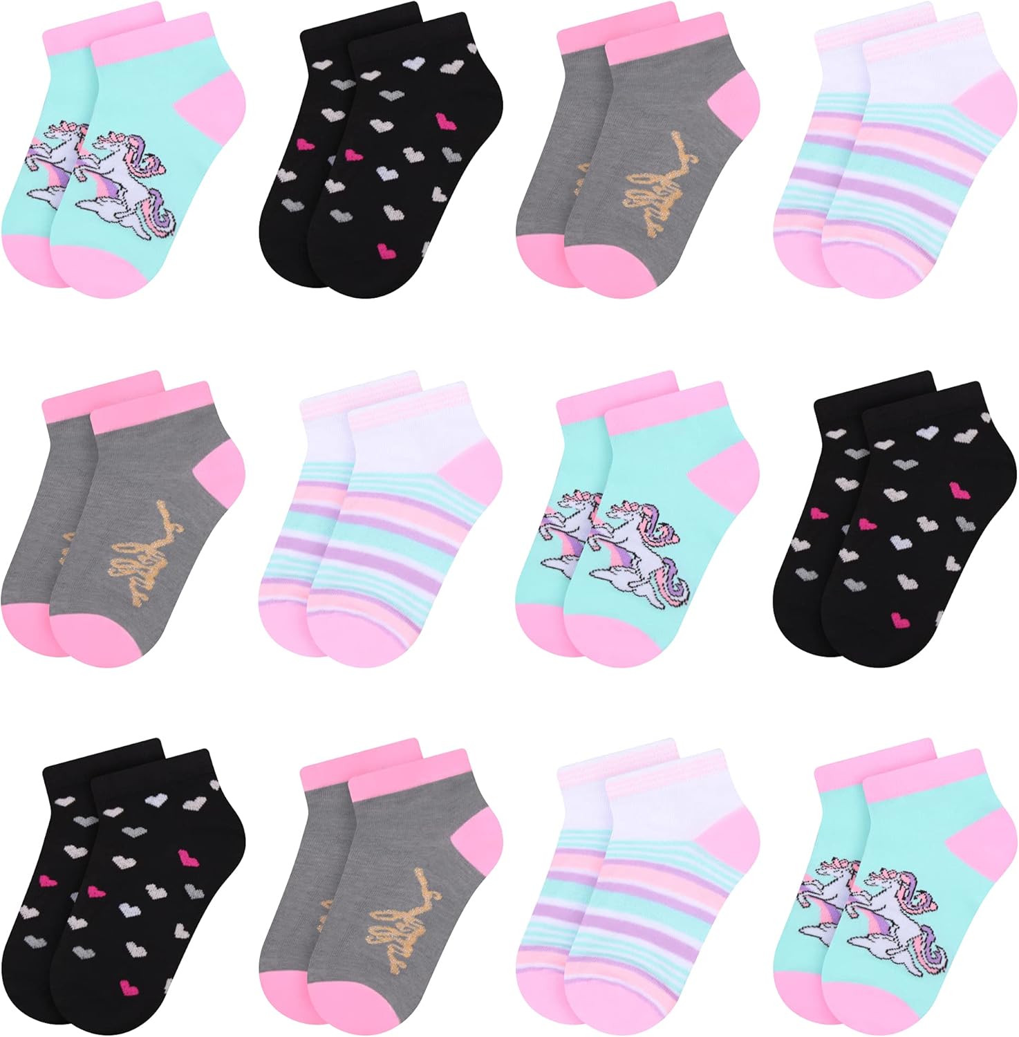 Thumbnail 6 de Pack de 12 chaussettes enfants L&K-II 10/12 en coton multicolore motifs