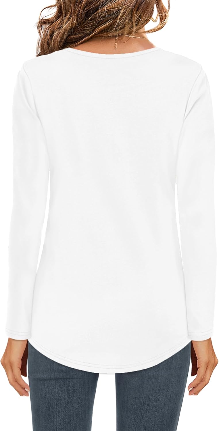 Detalle 2 de Elesomo Womens V Neck Cotton Tee 100% Cotton