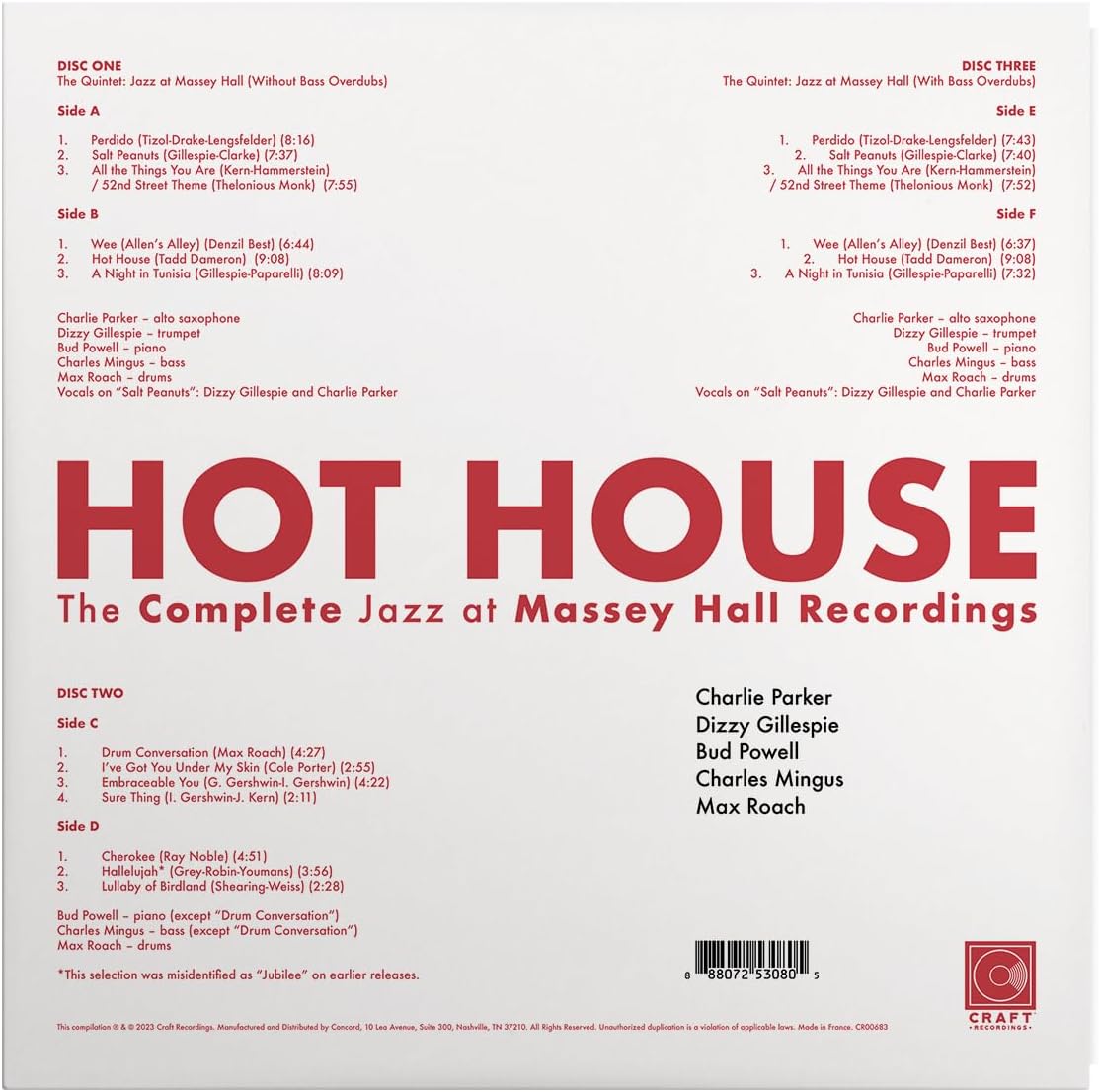 Thumbnail 1 de Hot House: The Complete Jazz At Massey Hall Recordings [Analog] 3枚組LP・180g重量盤