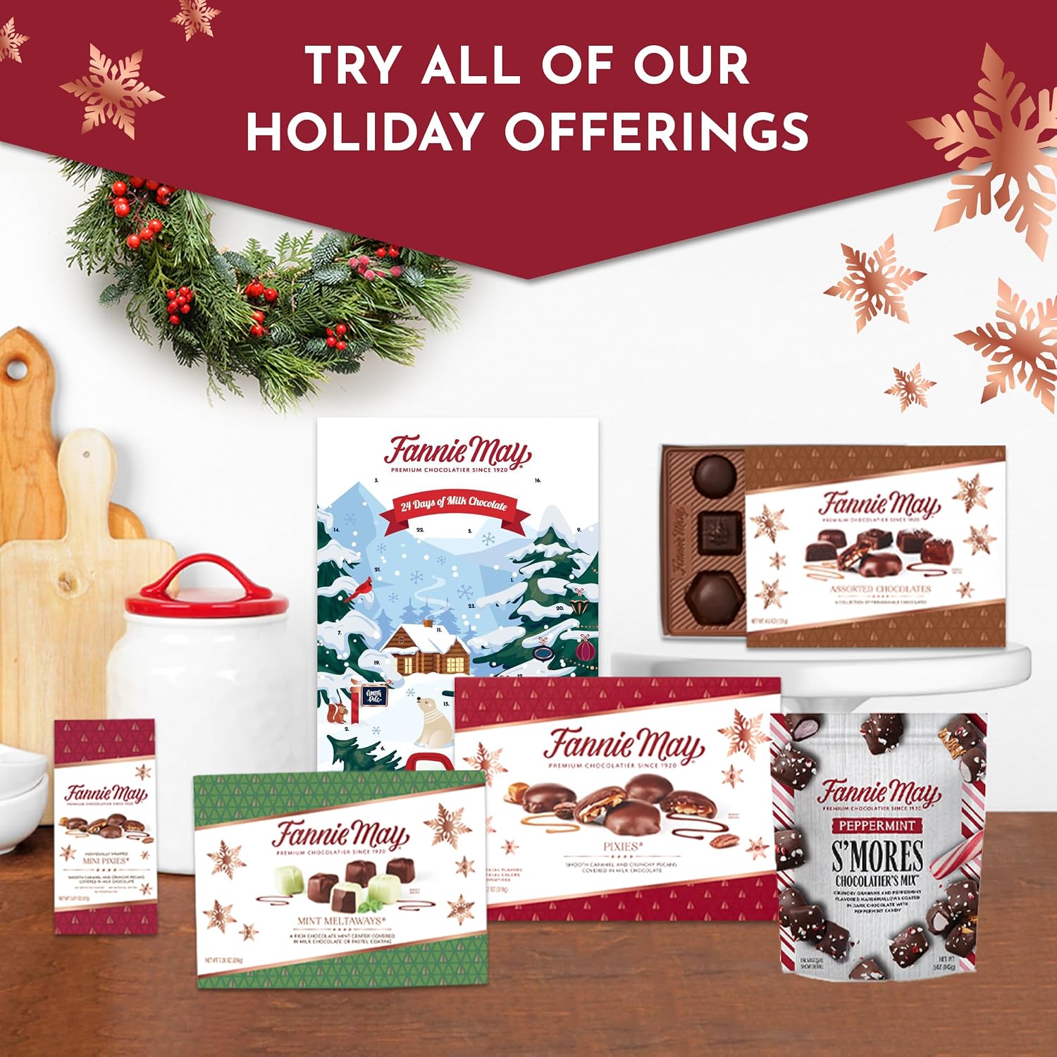 Thumbnail 5 de Fannie May Peppermint Bark, 13.2 oz Dark Chocolate Holiday Gift Tin