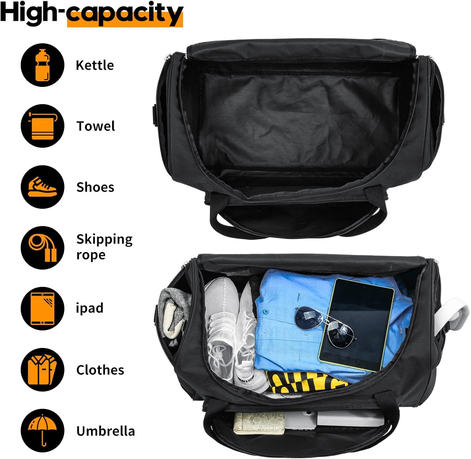 Detalle de Uarition Gym Bag 55L Durable Large Duffle