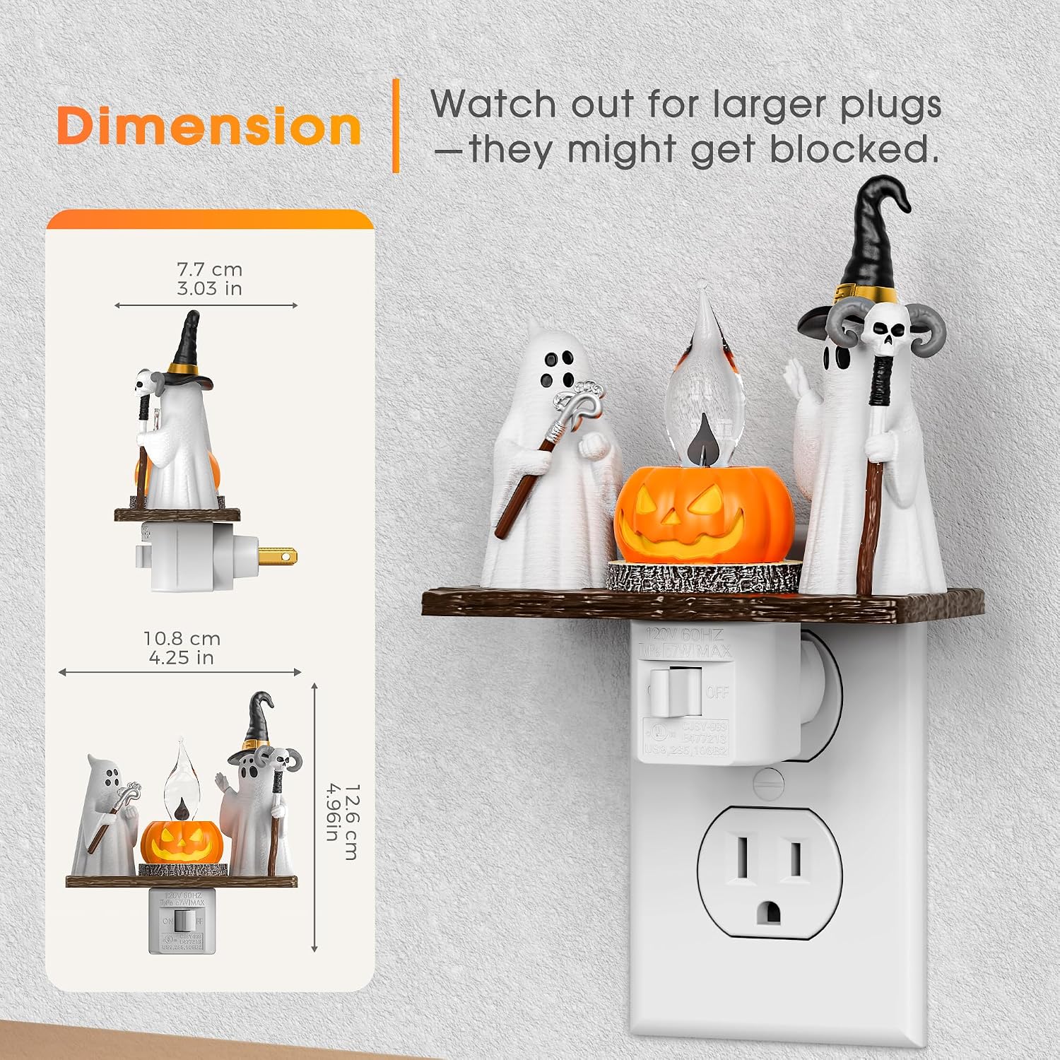 Detalle 2 de Briignite Halloween night light with 360° plug