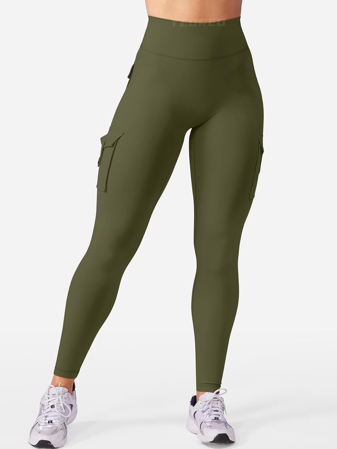 Detalle de YEOREO CoreFlex Sport Leggings Damen mit Taschen – High Waist, nahtloses Push-up, blickdicht