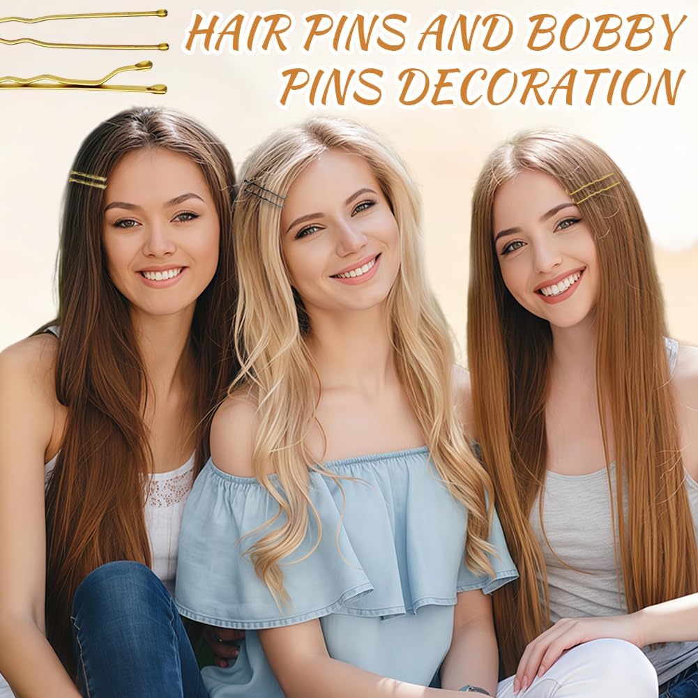 Thumbnail 4 de Aucuu Lot de 300 épingles à chignon en métal mixte avec boîte de rangement transparente