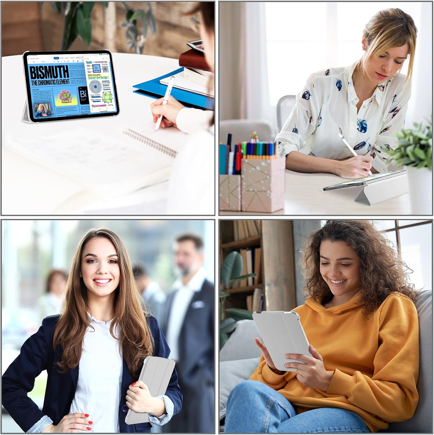 Thumbnail 6 de ProCase Hülle für iPad A16 (11. Generation 2025) & iPad 10. Generation (2022) – Smart Cover Hardcase in Silber
