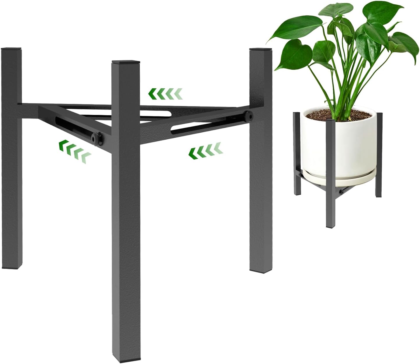 Detalle de Airpark Adjustable Iron Plant Stand, Fits 7–12 Inch Pots, Black