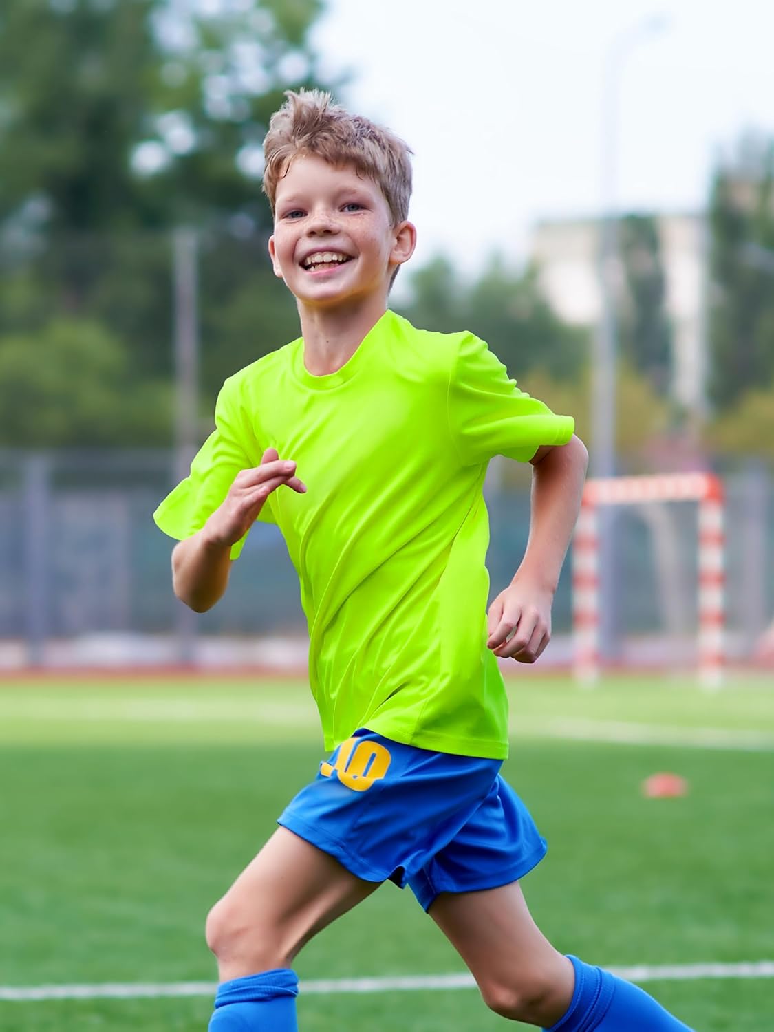 Thumbnail 2 de Boys Neon Dry Fit Athletic T-Shirts with UPF 50+ Sun Protection
