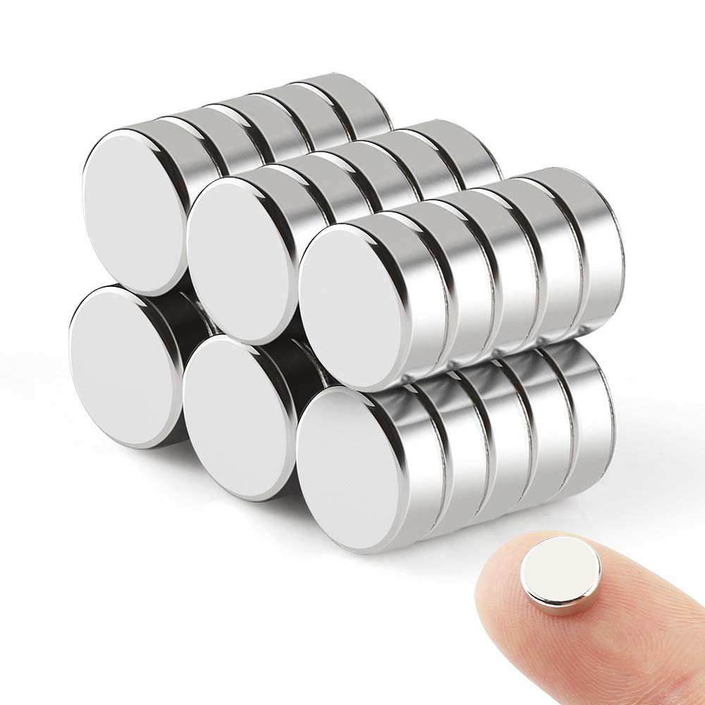 Detalle de Wukong 14415667 koelkastmagneten 8 x 3 mm, rond en zilverkleurig, 30 stuks