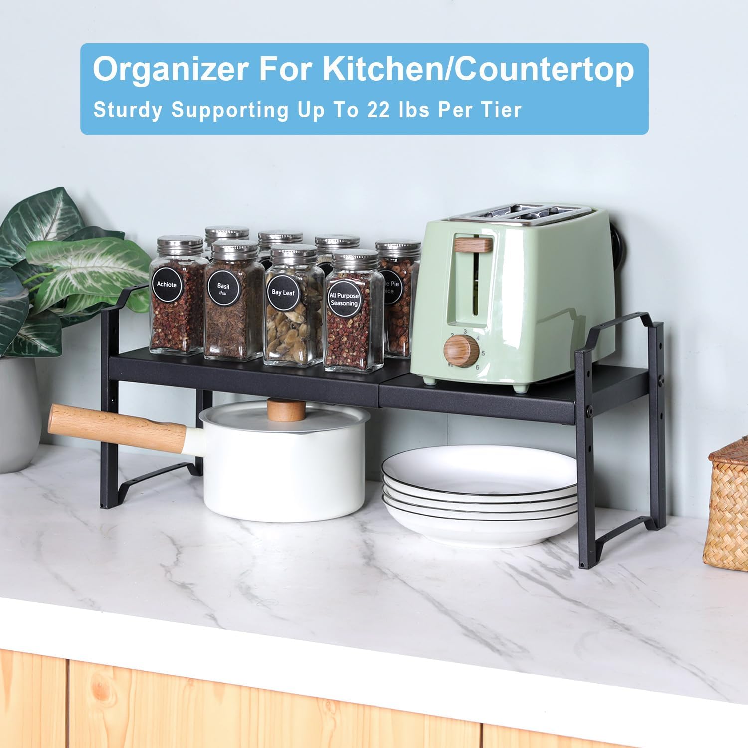 Thumbnail 6 de Expandable Cabinet Countertop Shelves 2-Pack