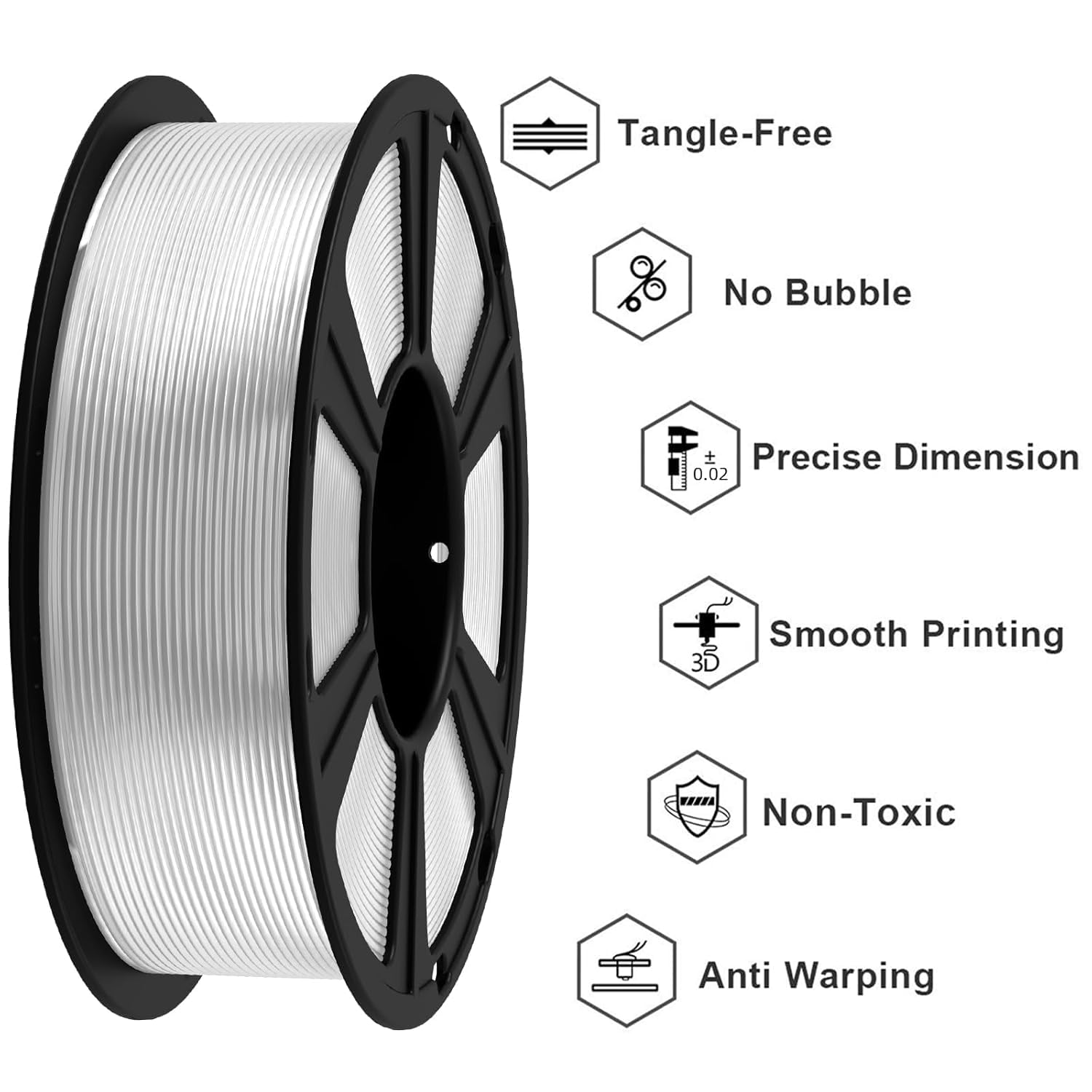 Detalle de GEEETECH PLA 1.75 mm Filament – 1 kg Spule, Transparent