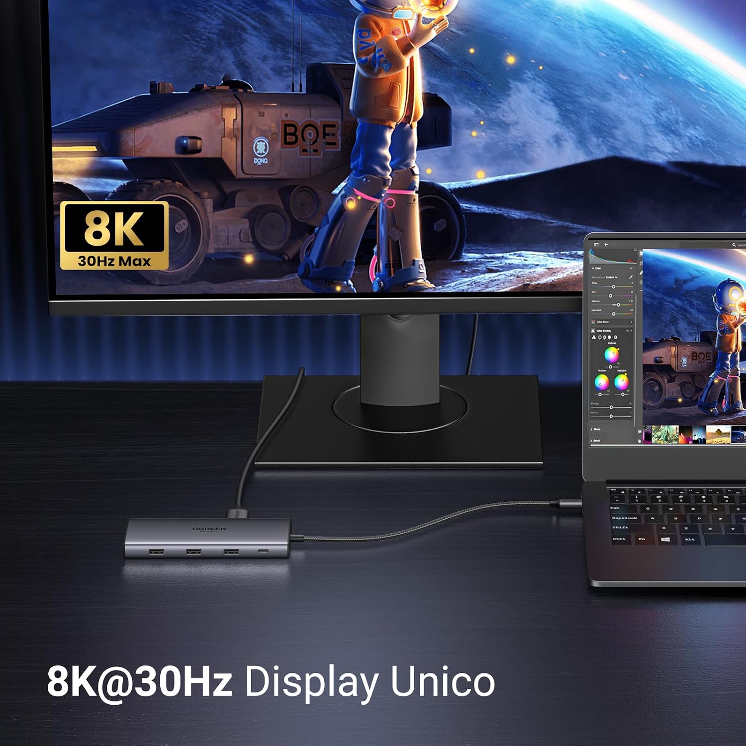 Thumbnail 3 de UGREEN Revodok Pro 210 Docking Station USB-C 10 in 1 con doppio HDMI, Ethernet gigabit, SD/TF e Power Delivery 100W