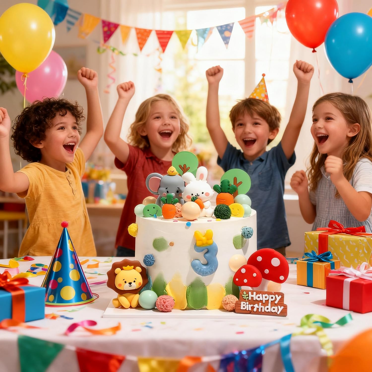 Detalle de 20 Stück Safari Tier Cake Topper – Dschungel-Dekorationen für Kindergeburtstag