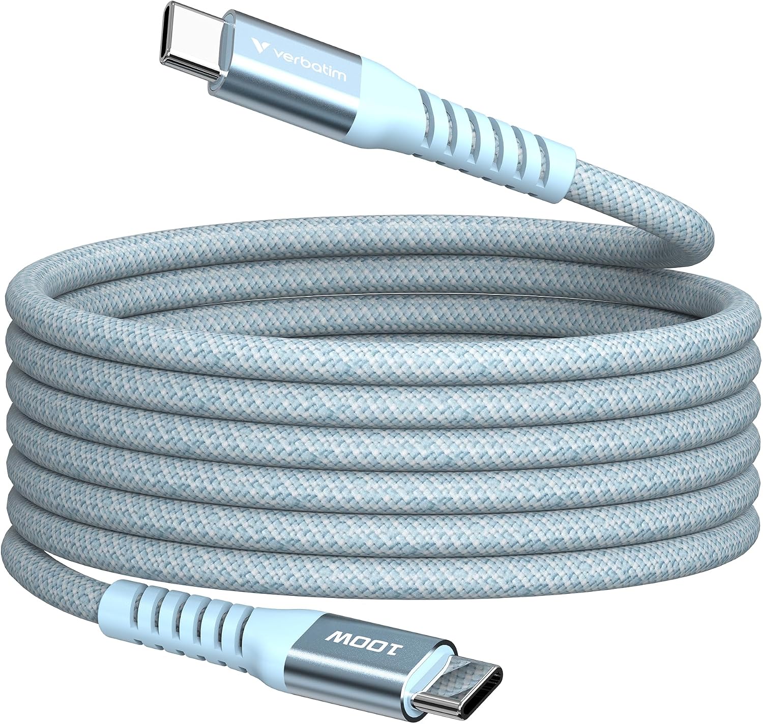 Detalle de Verbatim Sync & Charge cavo USB-C a USB-C magnetico 100W da 120 cm (Blu)