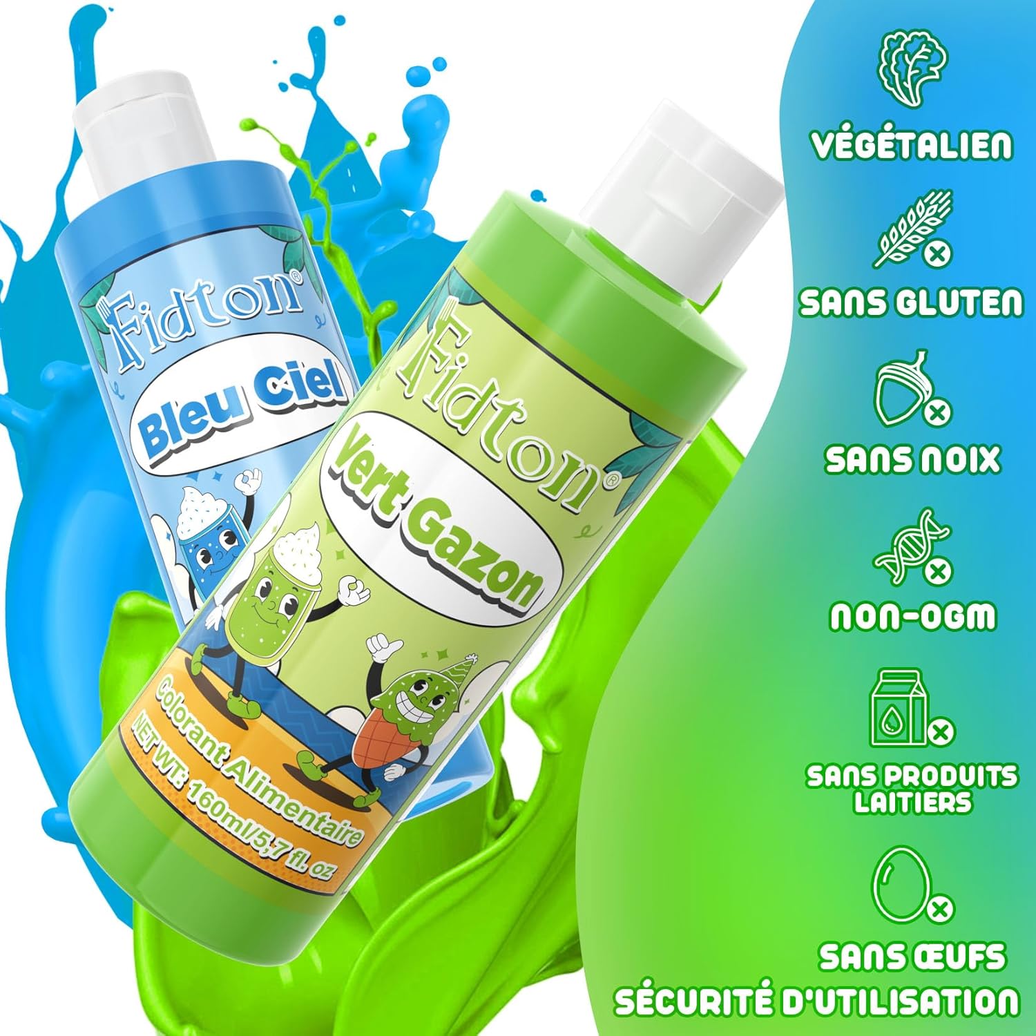 Thumbnail 2 de Fidton Colorants Alimentaires 160 ml Vert Gazon