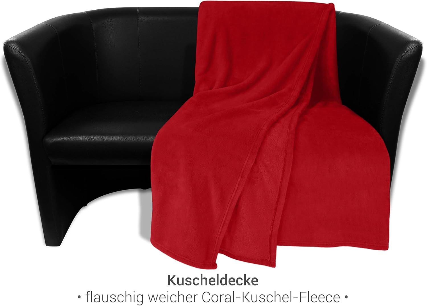Thumbnail 1 de Plaid Polaire 150x200 cm npluseins – Couverture Corail Fleece Bordeaux, douceur et chaleur douce