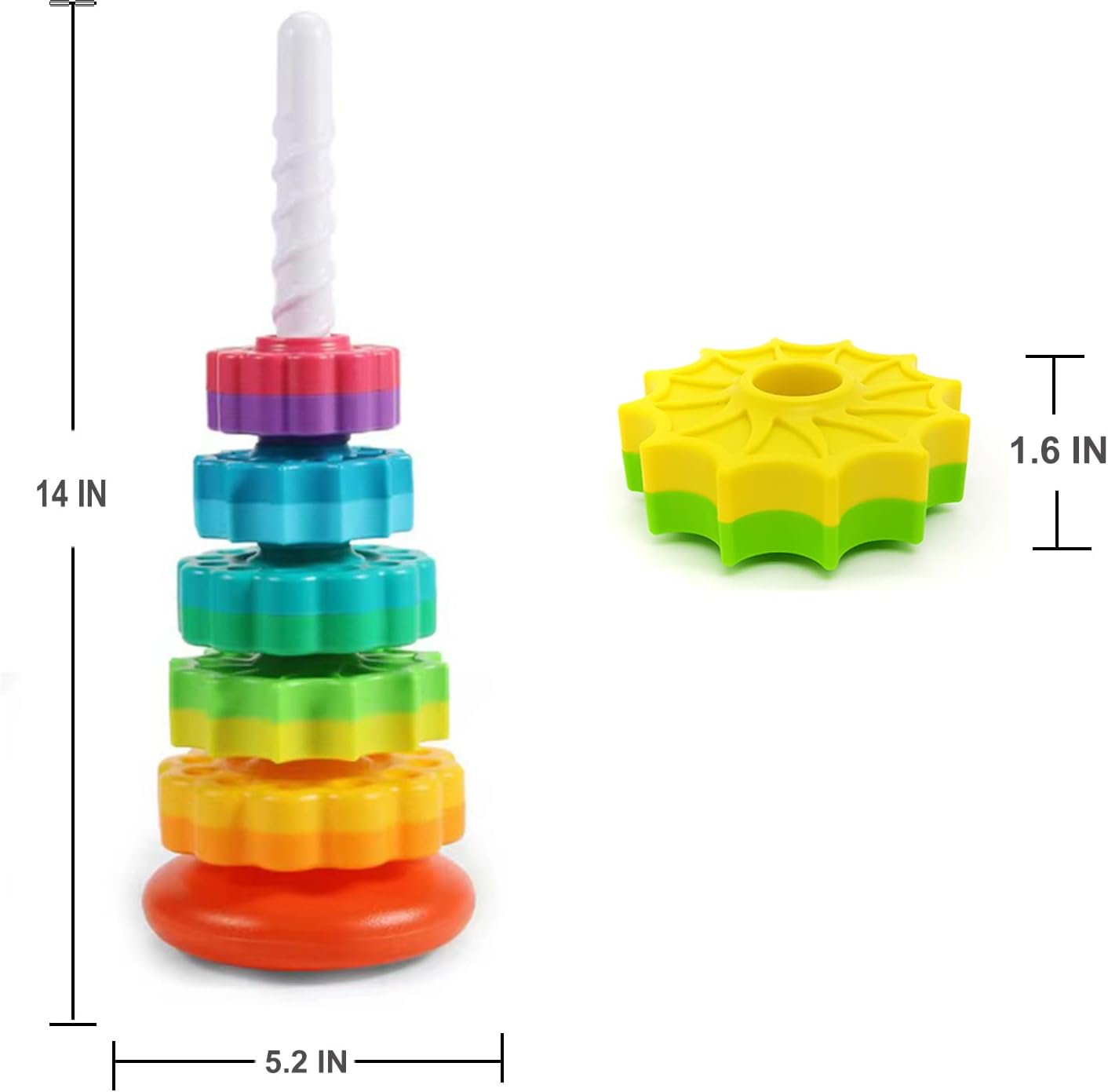 Detalle 2 de LUCKFUTURE Spinning Stacking Toy for Toddlers ๐ฒ