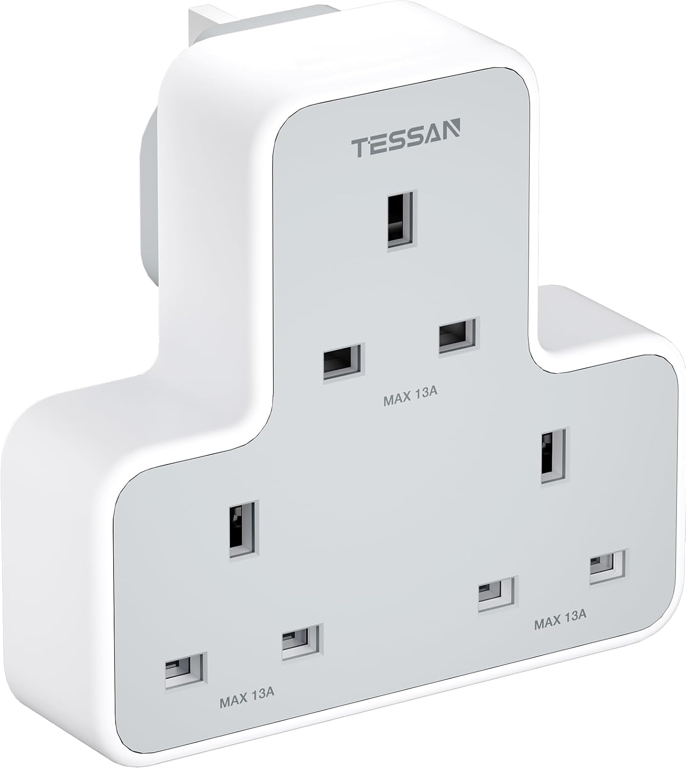 Thumbnail 6 de TESSAN 3 Way Plug Adapter UK with 3 USB Ports – Multiplug Socket and Wall Extender