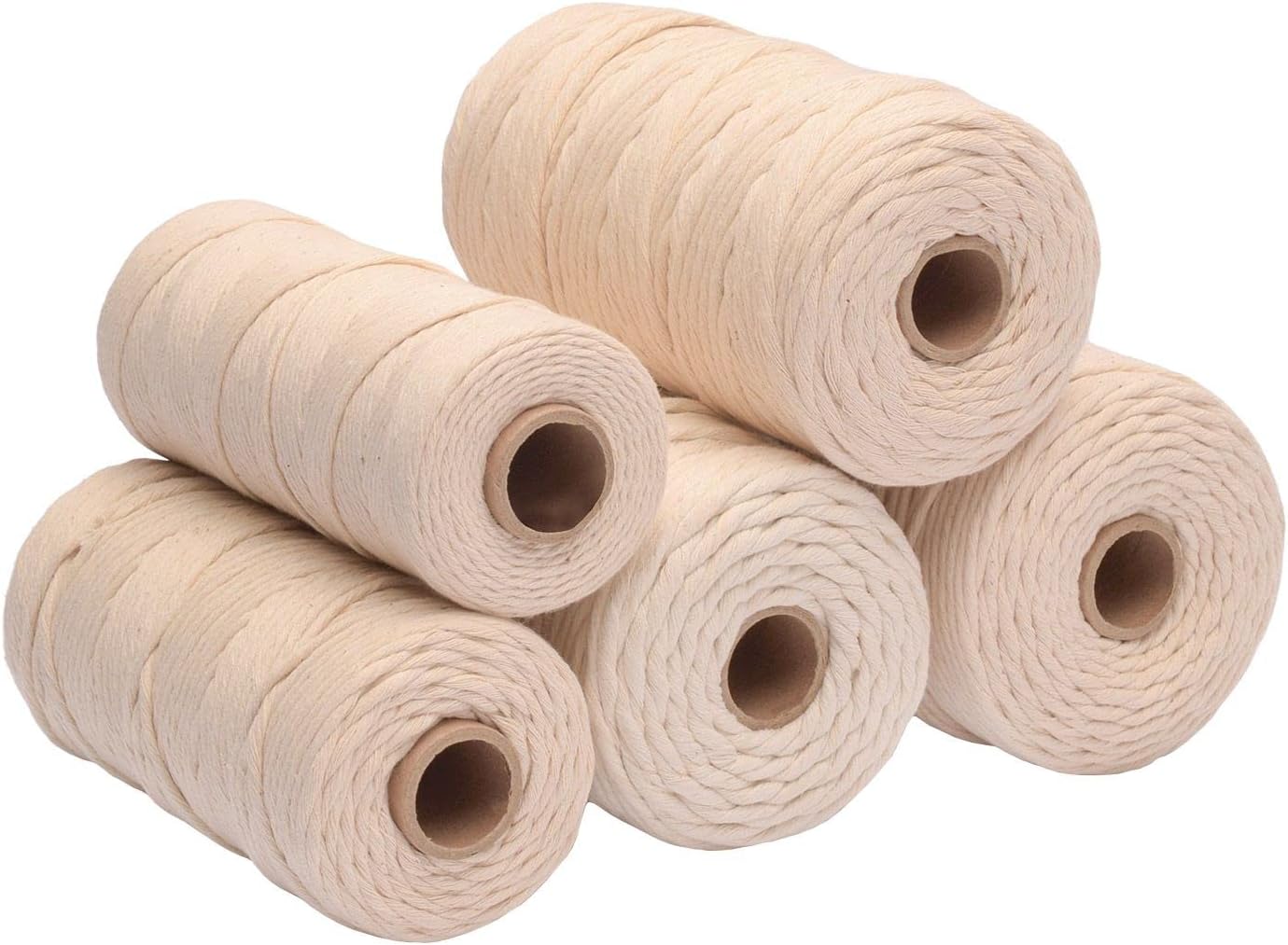 Detalle de Vaessen Creative Corde macramé Naturel – 3 mm x 100 m, 100% coton