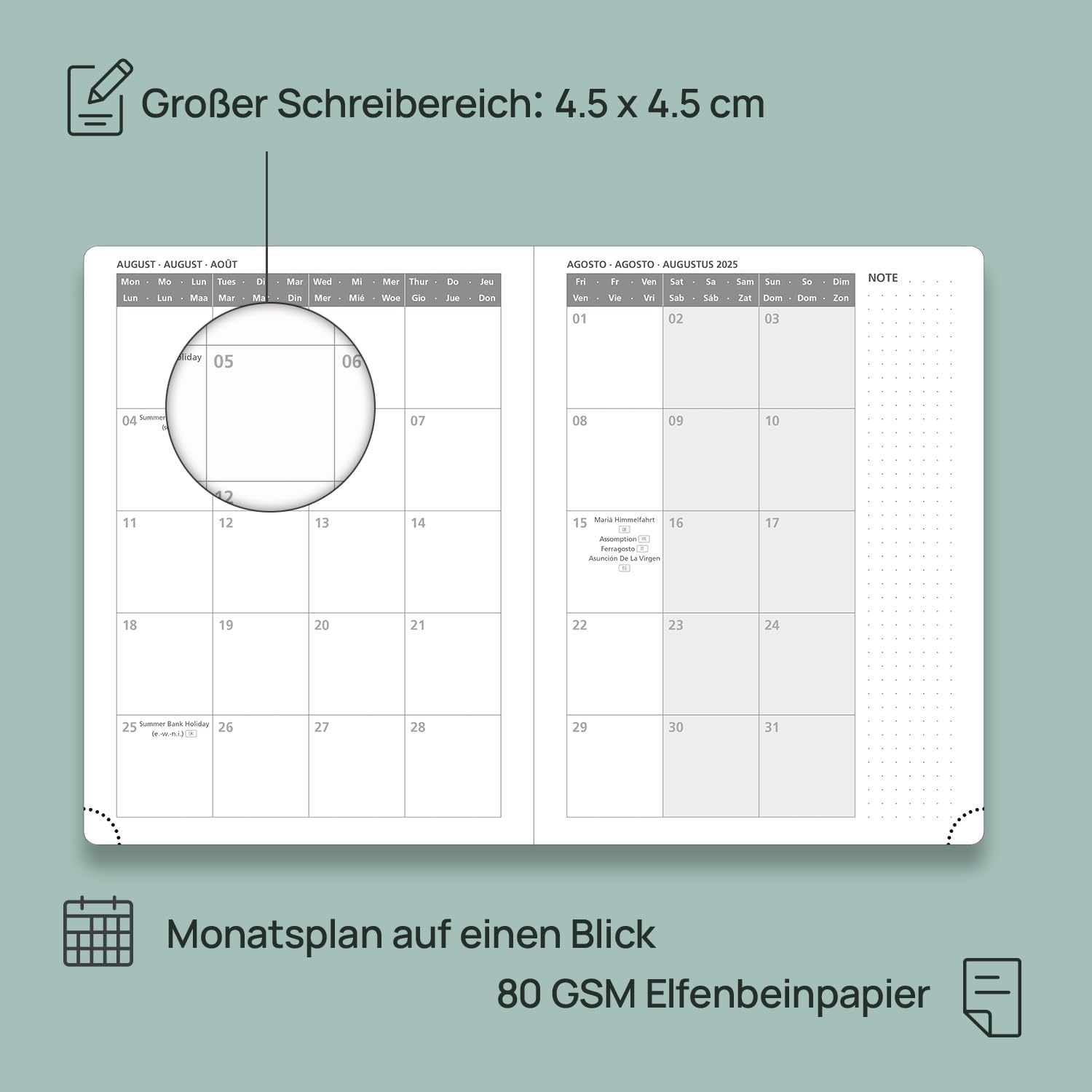 Thumbnail 3 de POPRUN Kalender 2025–2026 Wochenplaner A5, 17 Monate 📅