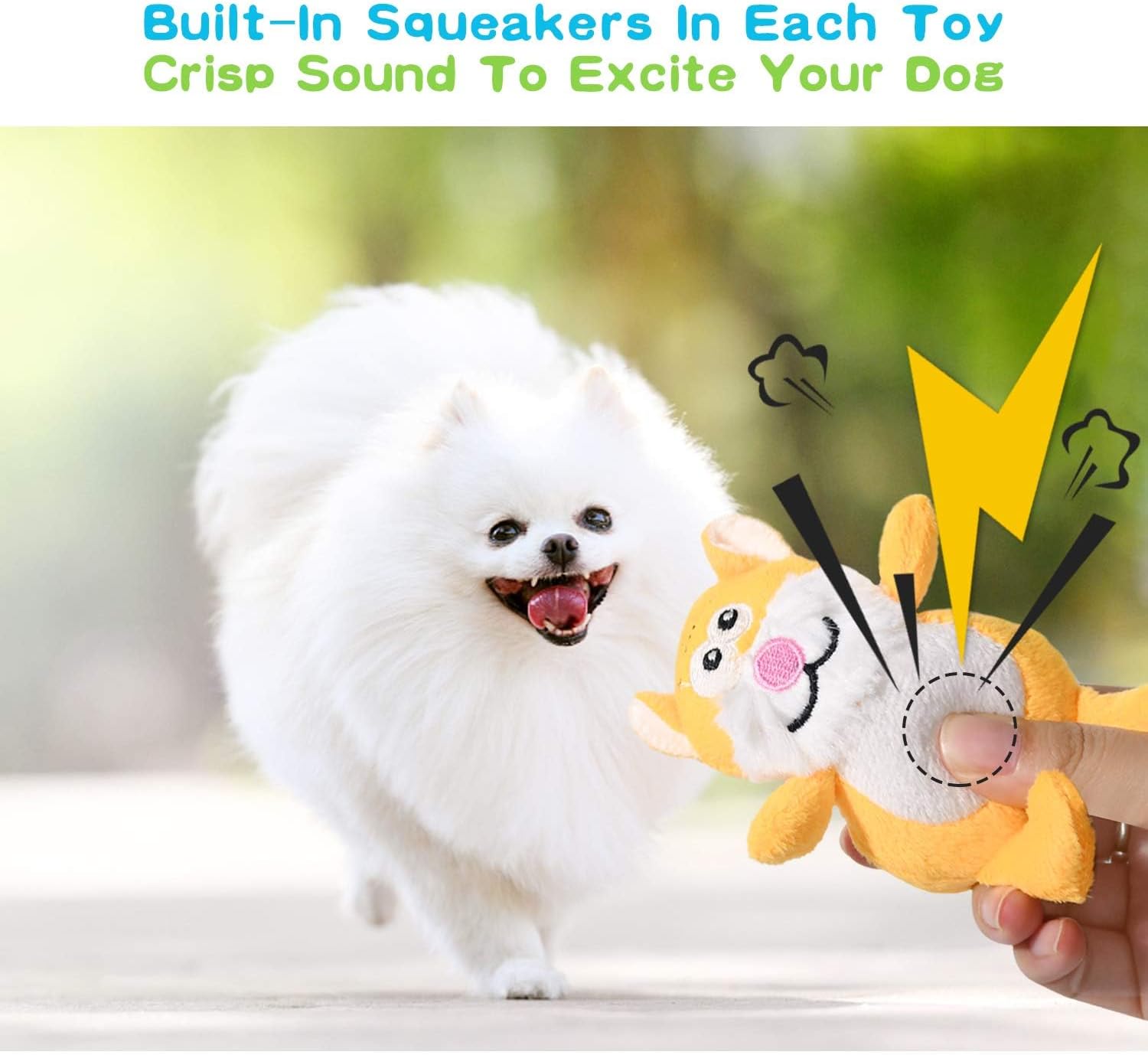 Detalle de LEGEND SANDY Quietscher-Welpen-Spielzeug-Set (12-teilig) für kleine & mittlere Hunde – geeignet zum Zahnen