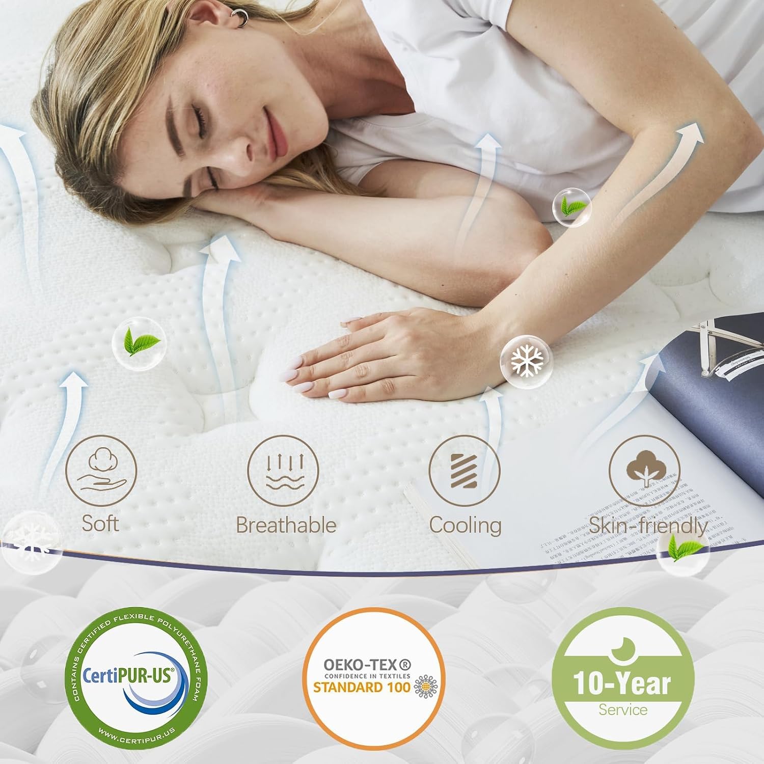 Detalle de Bednew Double mattress 35cm pocket hybrid