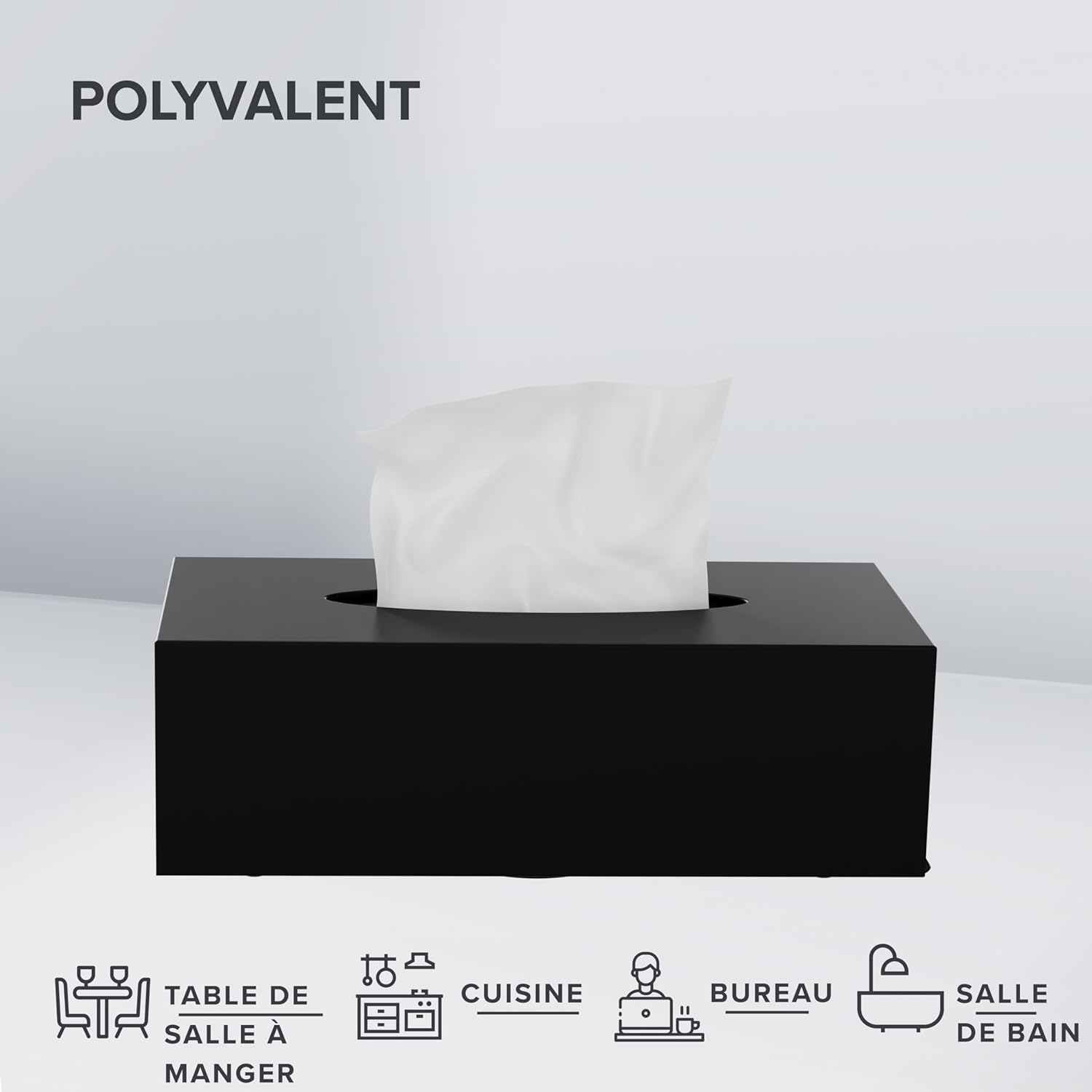Thumbnail 4 de Ovimar Gronnoya – Boîte de mouchoirs en acier inoxydable noir mat, practical et décorative