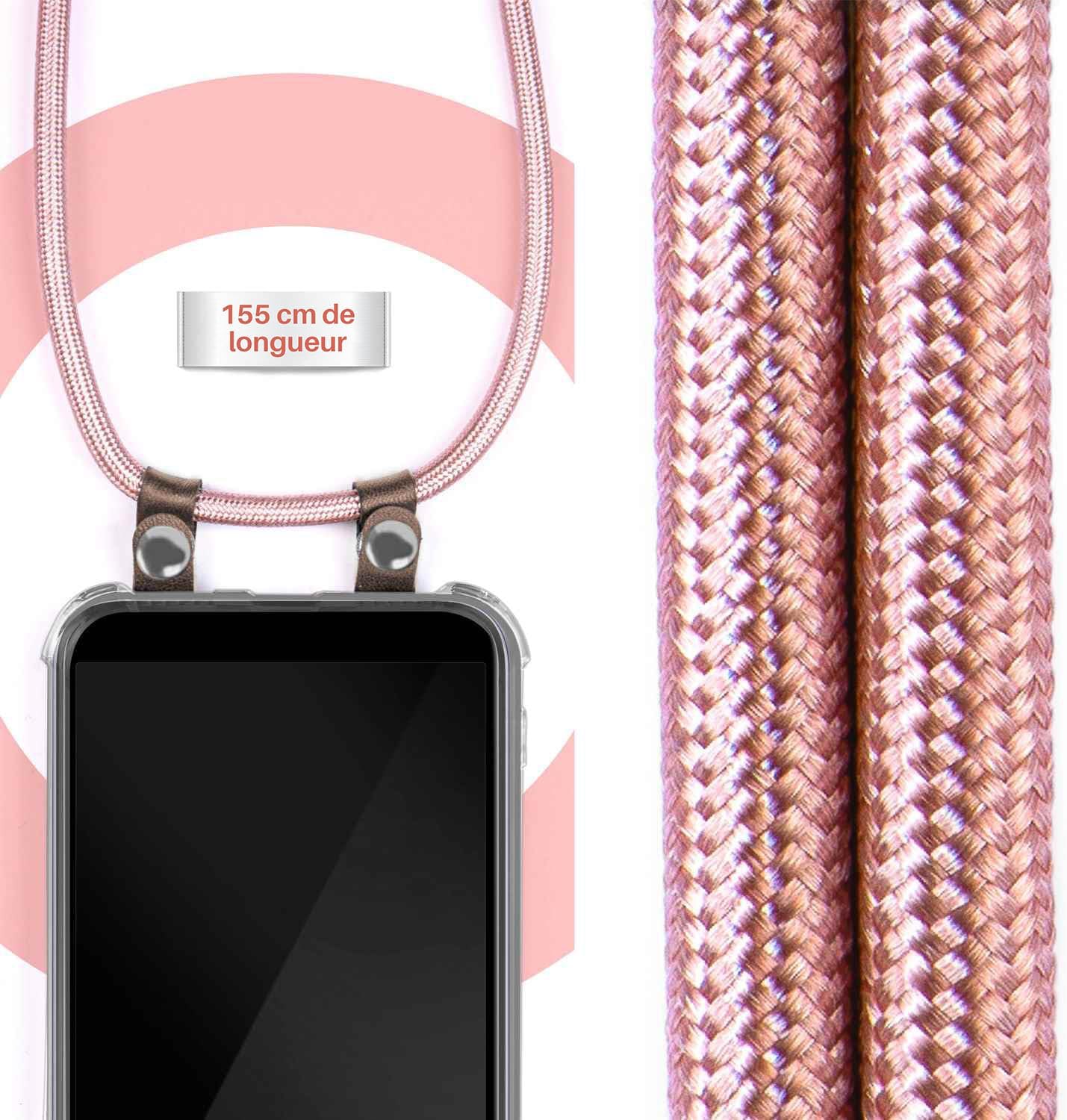 Thumbnail 2 de moex Chaîne de téléphone Portable pour iPhone SE (2020) – Coque silicone avec sangle réglable en or rose