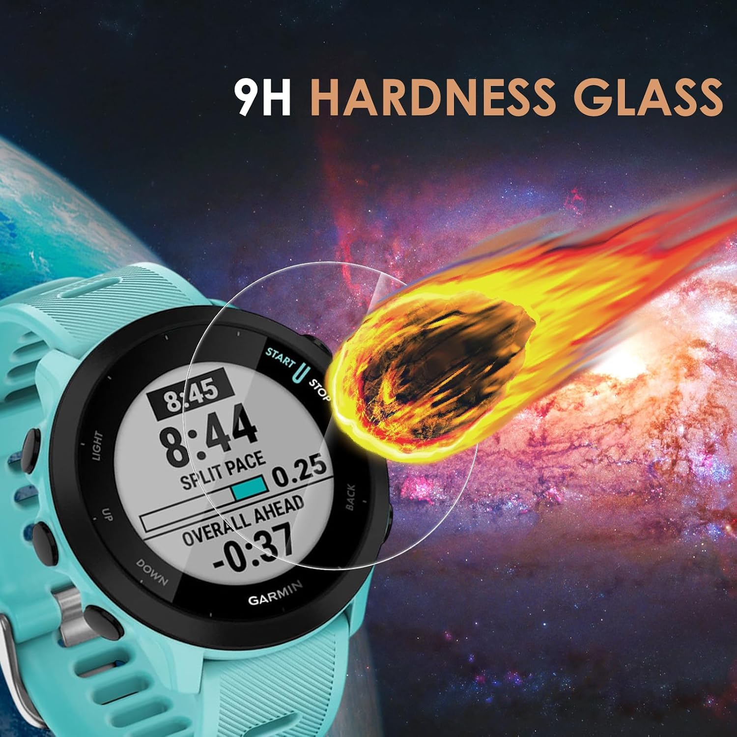 Detalle 1 de Hianjoo 6-Pack Tempered Glass Screen Protectors for Garmin Forerunner 55