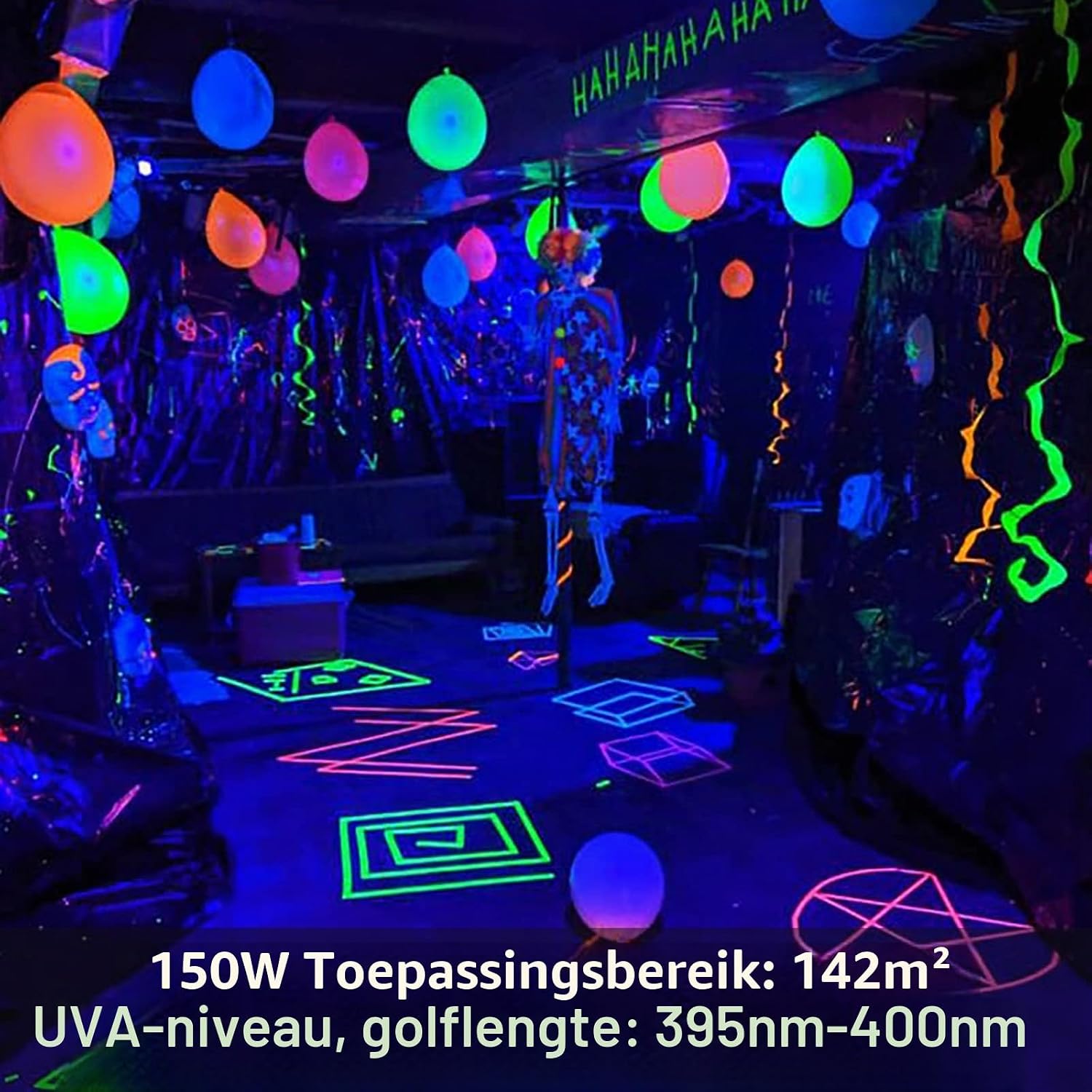 Detalle de CREATESTAR 2pack150W-DE uv-blacklight-schijnwerpers, 395–400 nm, IP65