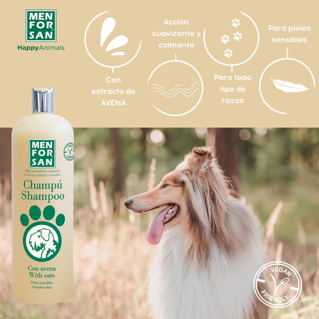 Detalle de MENFORSAN Shampoing pour Chien à l’avoine 1 l – pour peaux sensibles