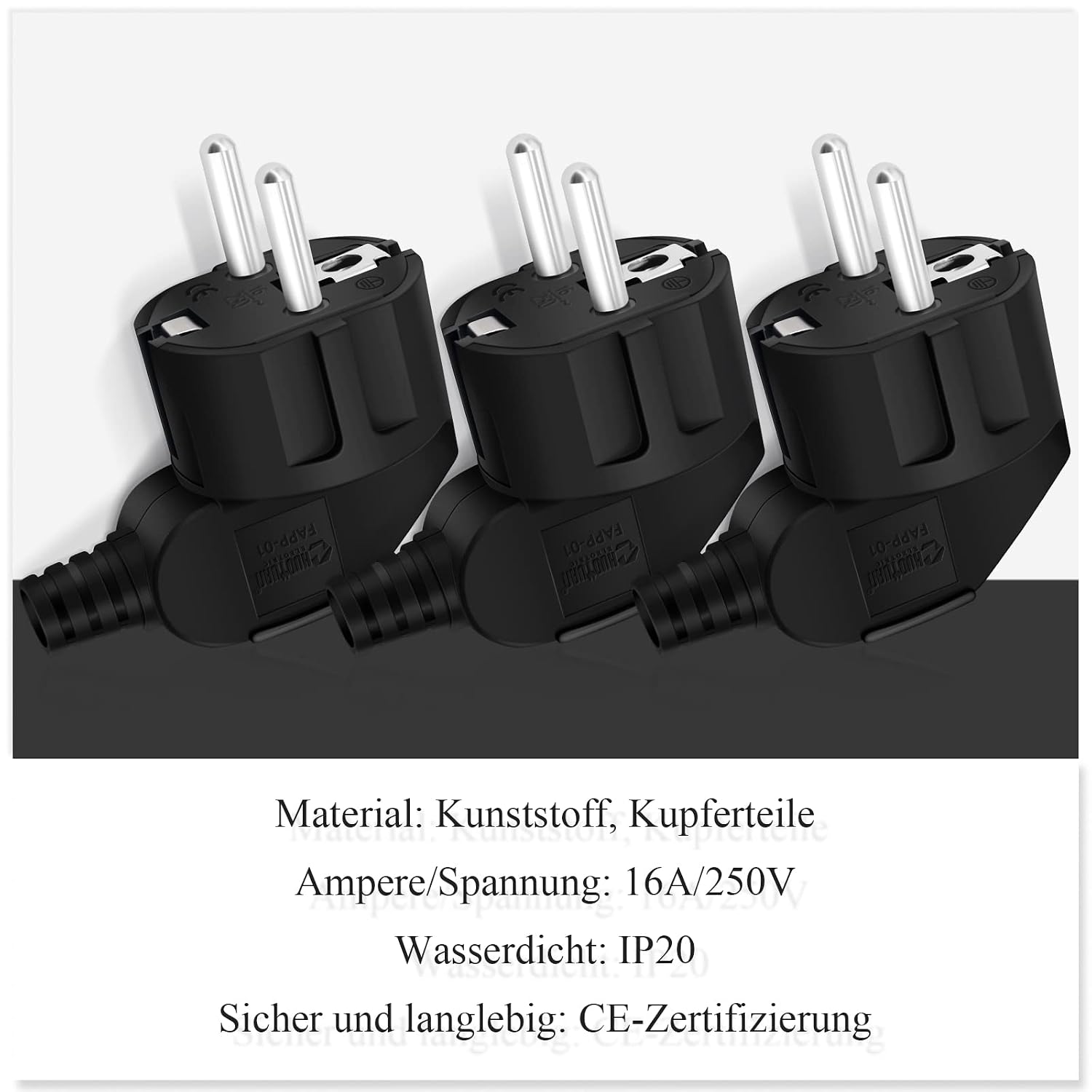 Thumbnail 4 de PABANCE schuko stecker, Schuko-vinkelkontakt 250 V, 16 A, 3-pack