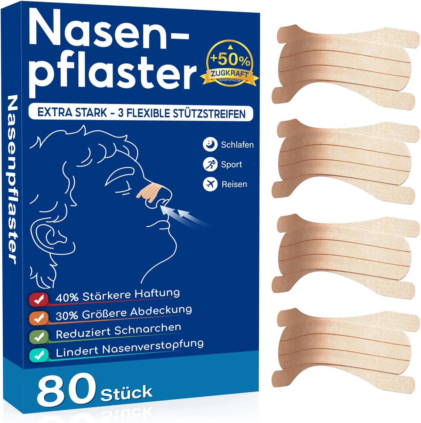 Nasenpflaster Schnarchen-Extra Stärke 2025
