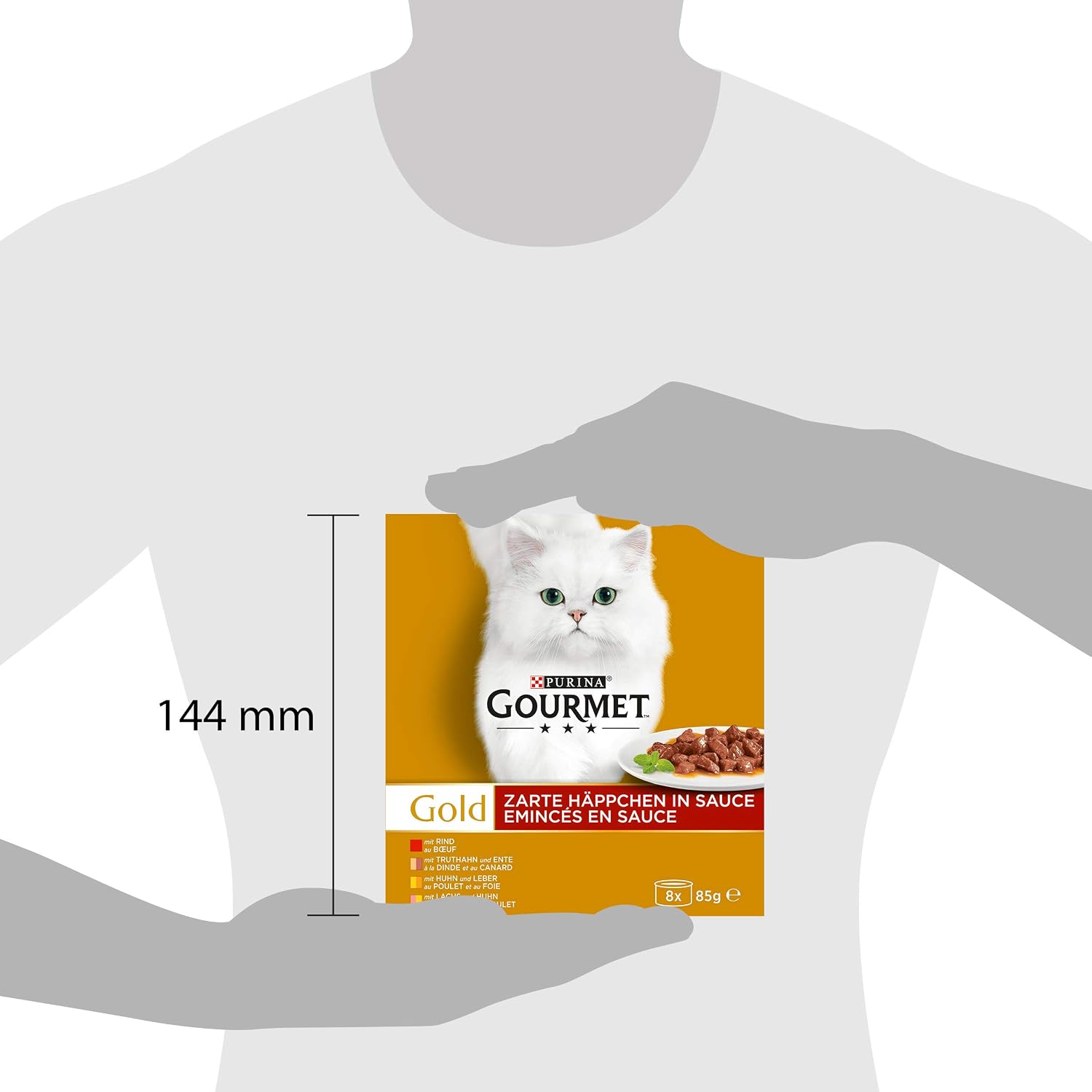 Detalle de Gourmet Gold Zarte Häppchen in Sauce – Nassfutter für Katzen, 12er Pack (12 x 8 Dosen à 85 g)