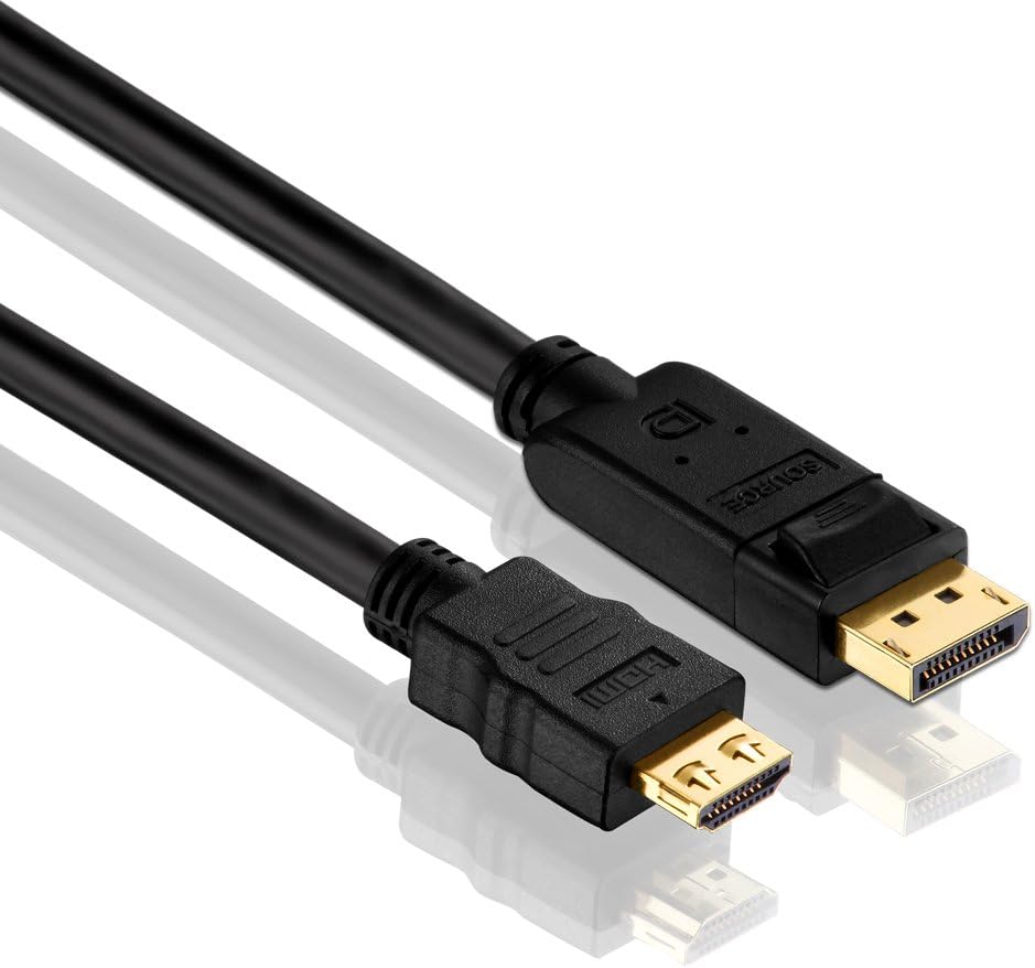 Detalle de PureLink PI5100-010 DisplayPort-auf-HDMI-Adapterkabel mit Ethernet, 1,00 m, schwarz