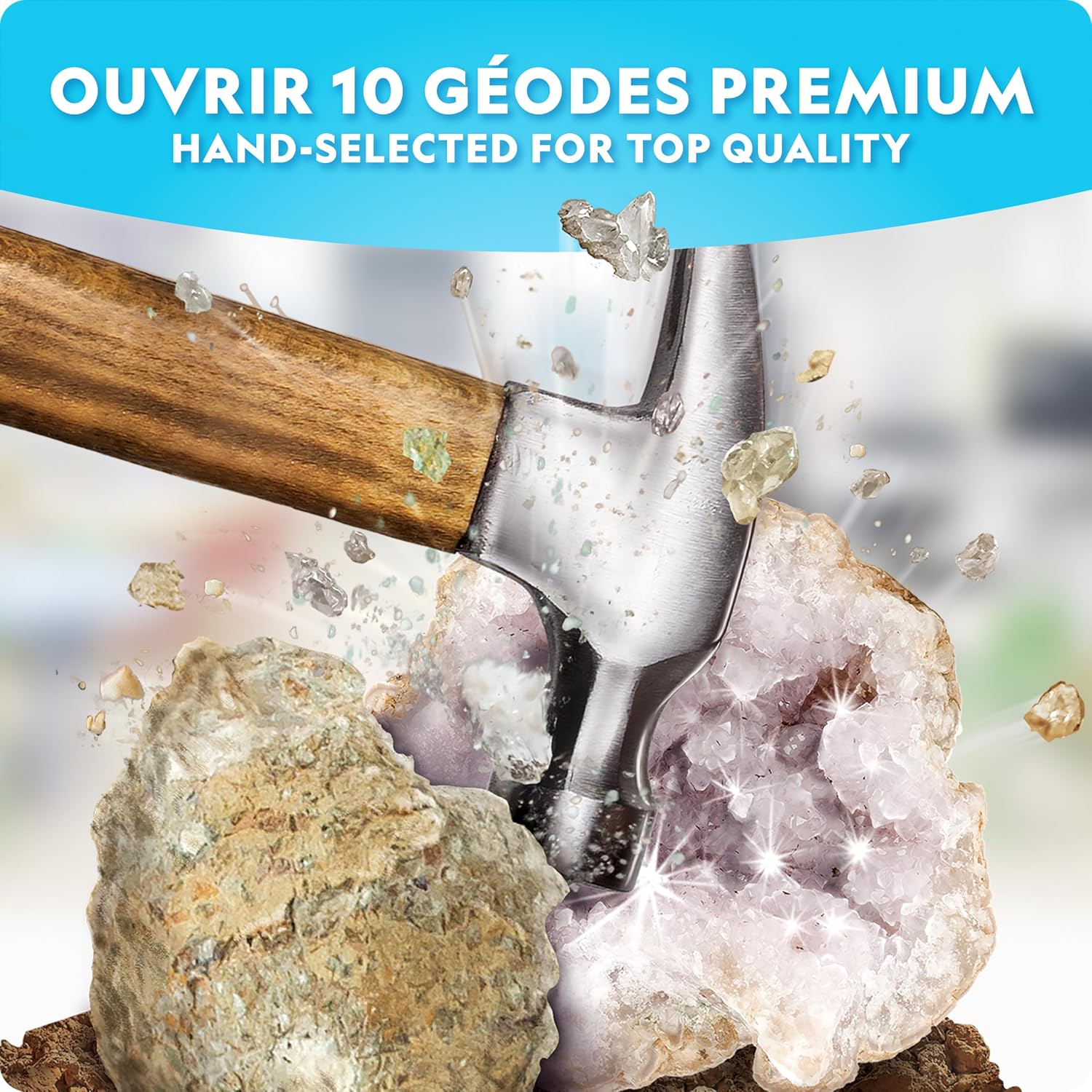 Detalle de National Geographic Break Open 15 Premium Geodes – Educational Geology Kit