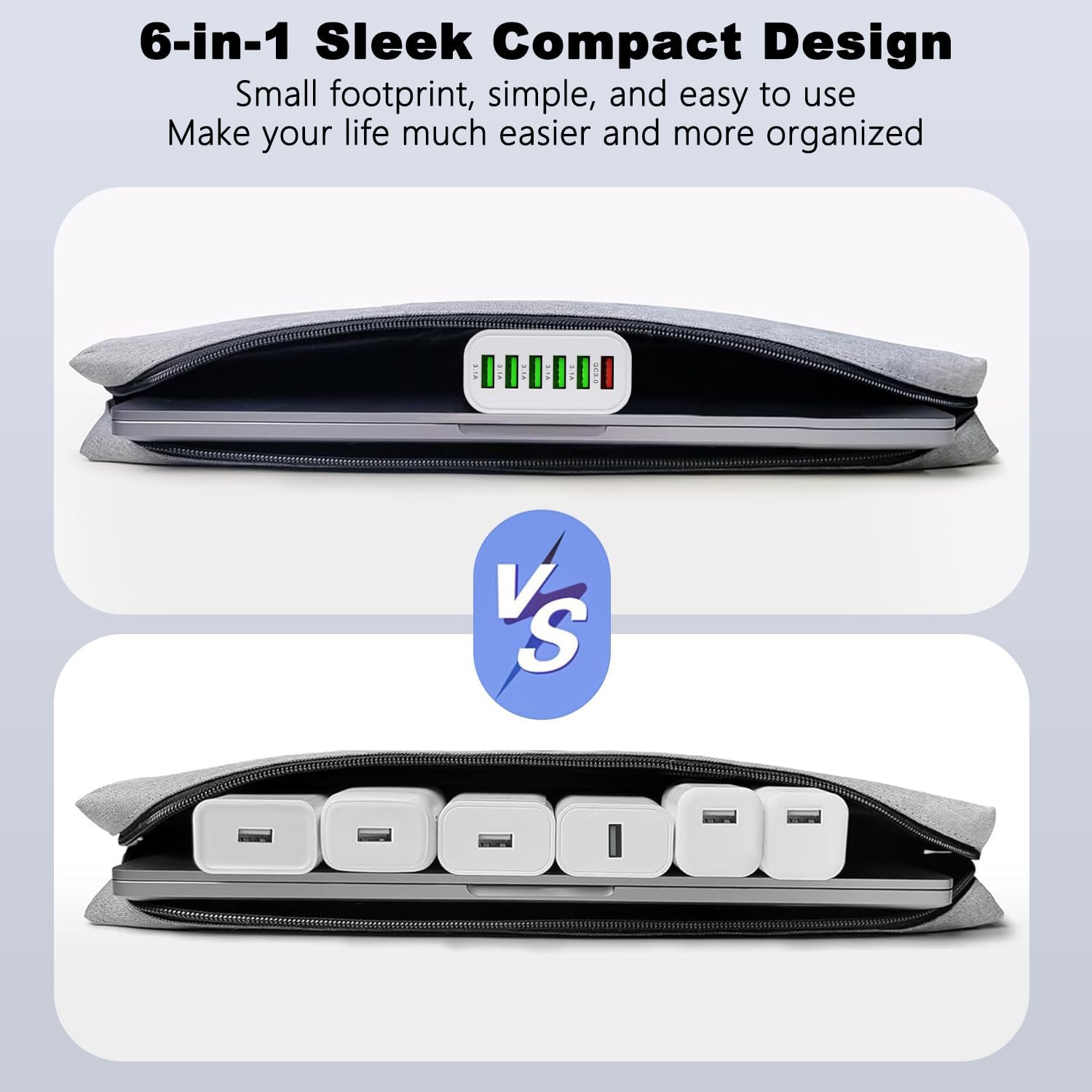 Thumbnail 6 de 50W USB Ladegerät Mehrfach – 6-Ports Ladenstation mit QC3.0