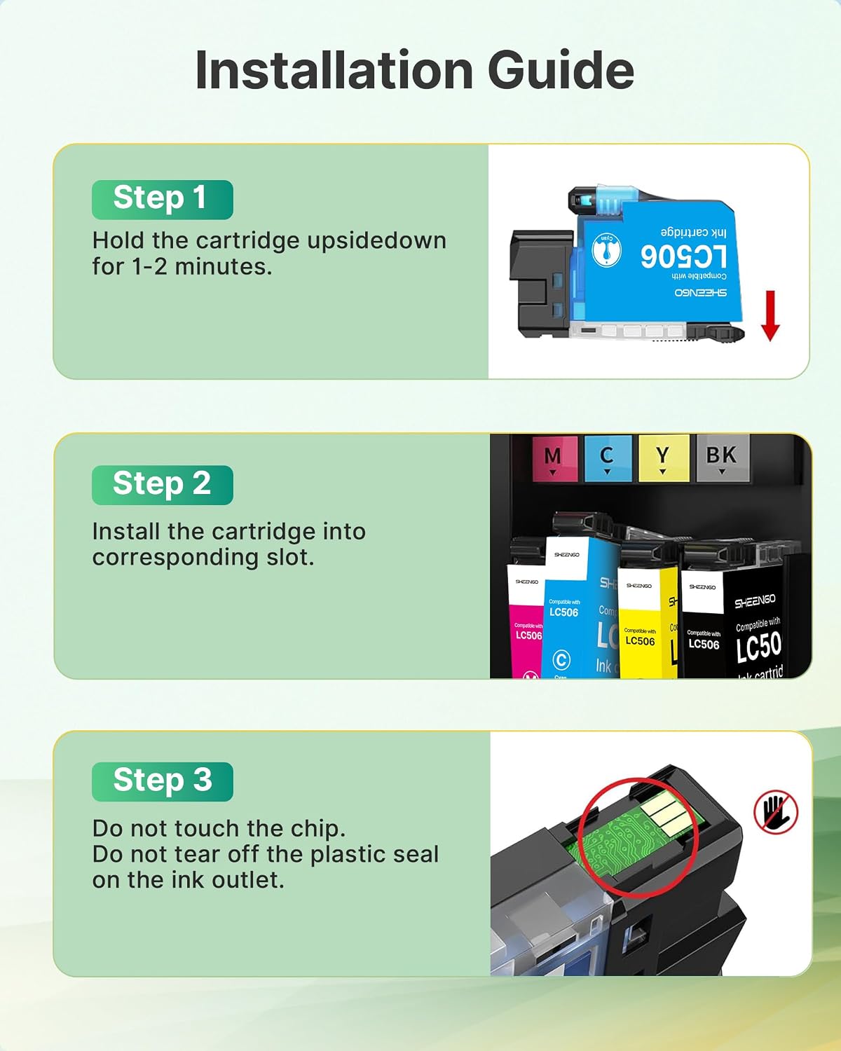 Thumbnail 4 de SHEENGO LC506 Ink Cartridges, 4-Pack for Brother Printers, Black and Color