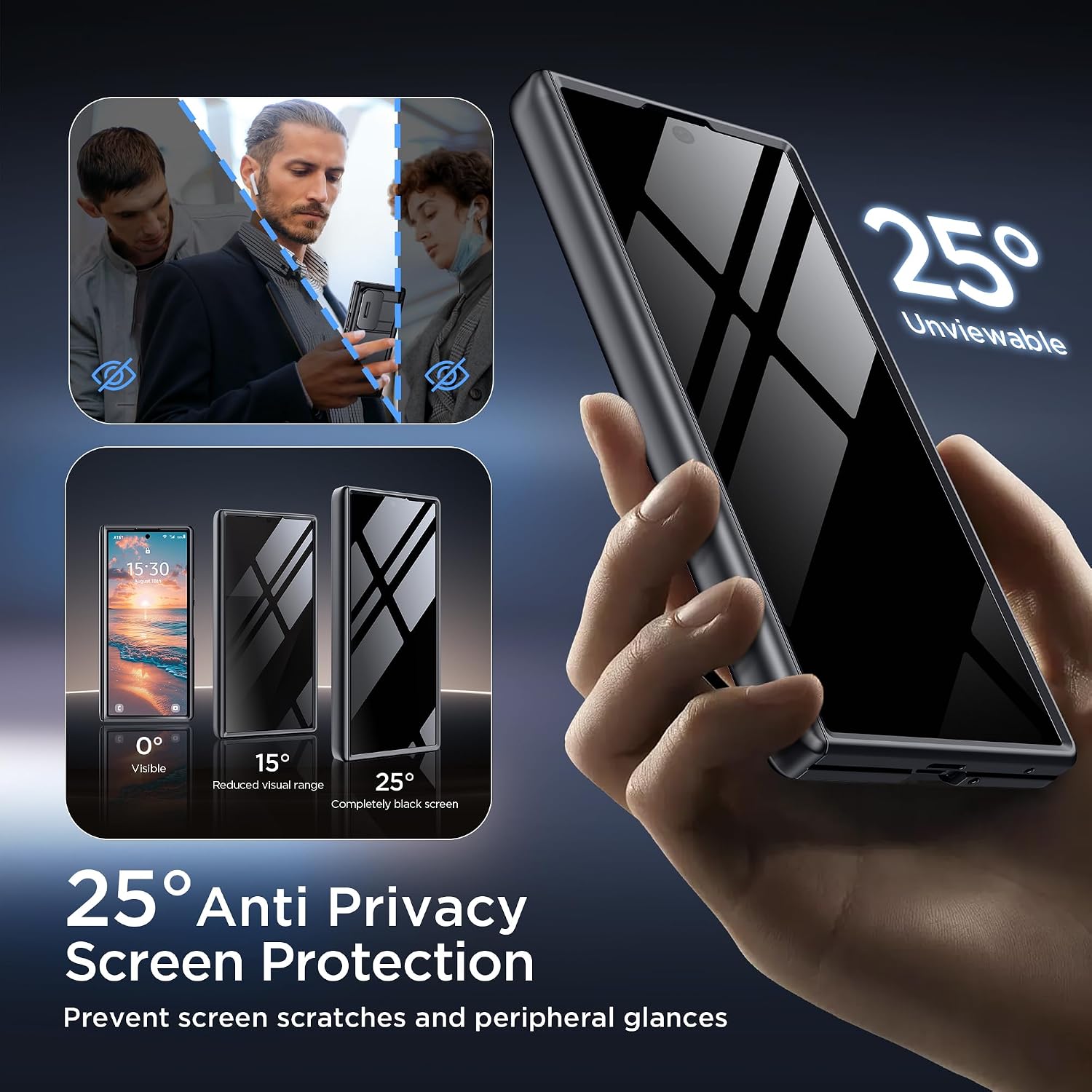 Detalle de TONGATE TON-ZFold8WalletBigStand-Black Case for Galaxy Z Fold 8 Ultra, Card Slot & Stand