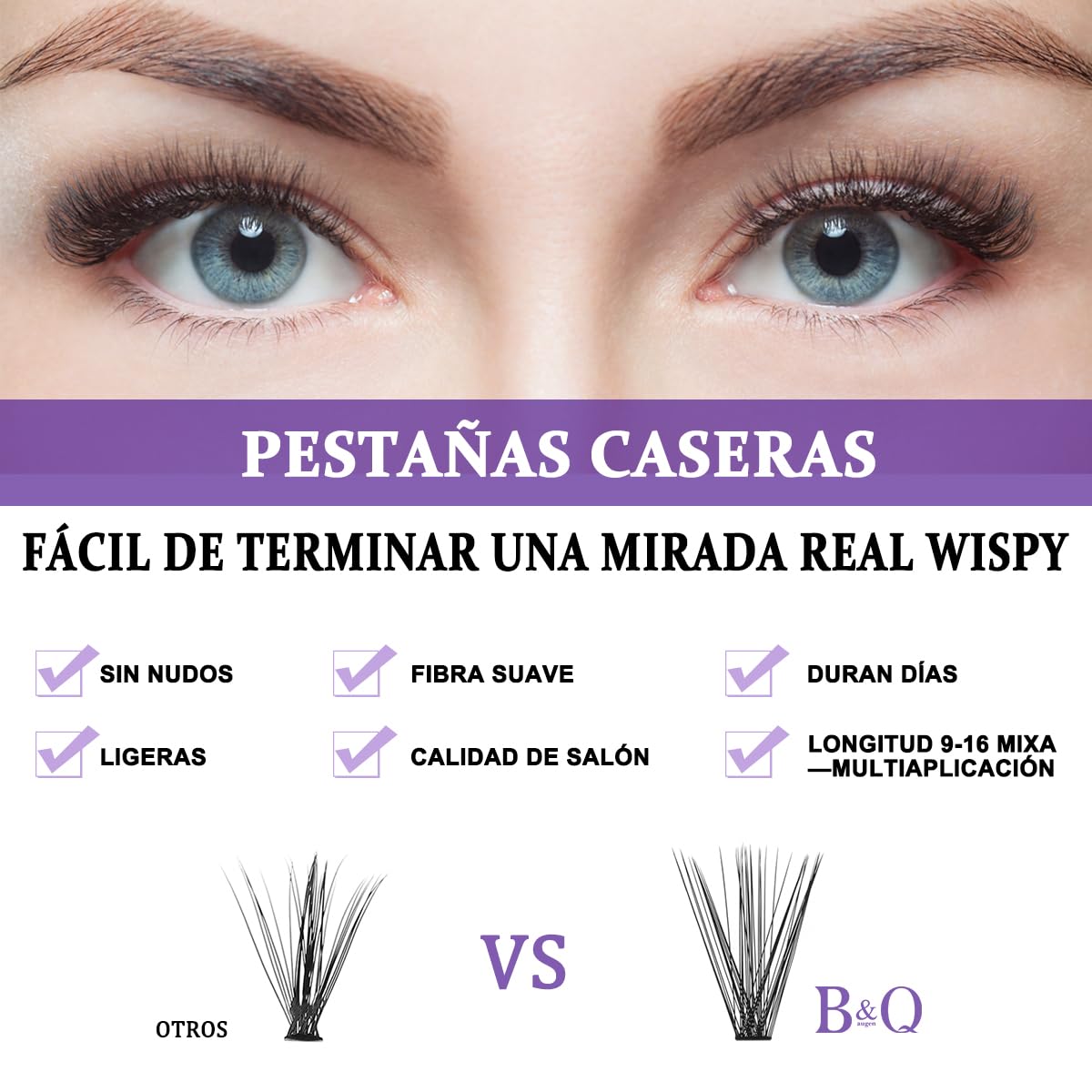 Thumbnail 2 de B&Q Lash Clusters Kit 280PCS Eyelash Clusters Kit, 30D-40D, DIY Home Extensions