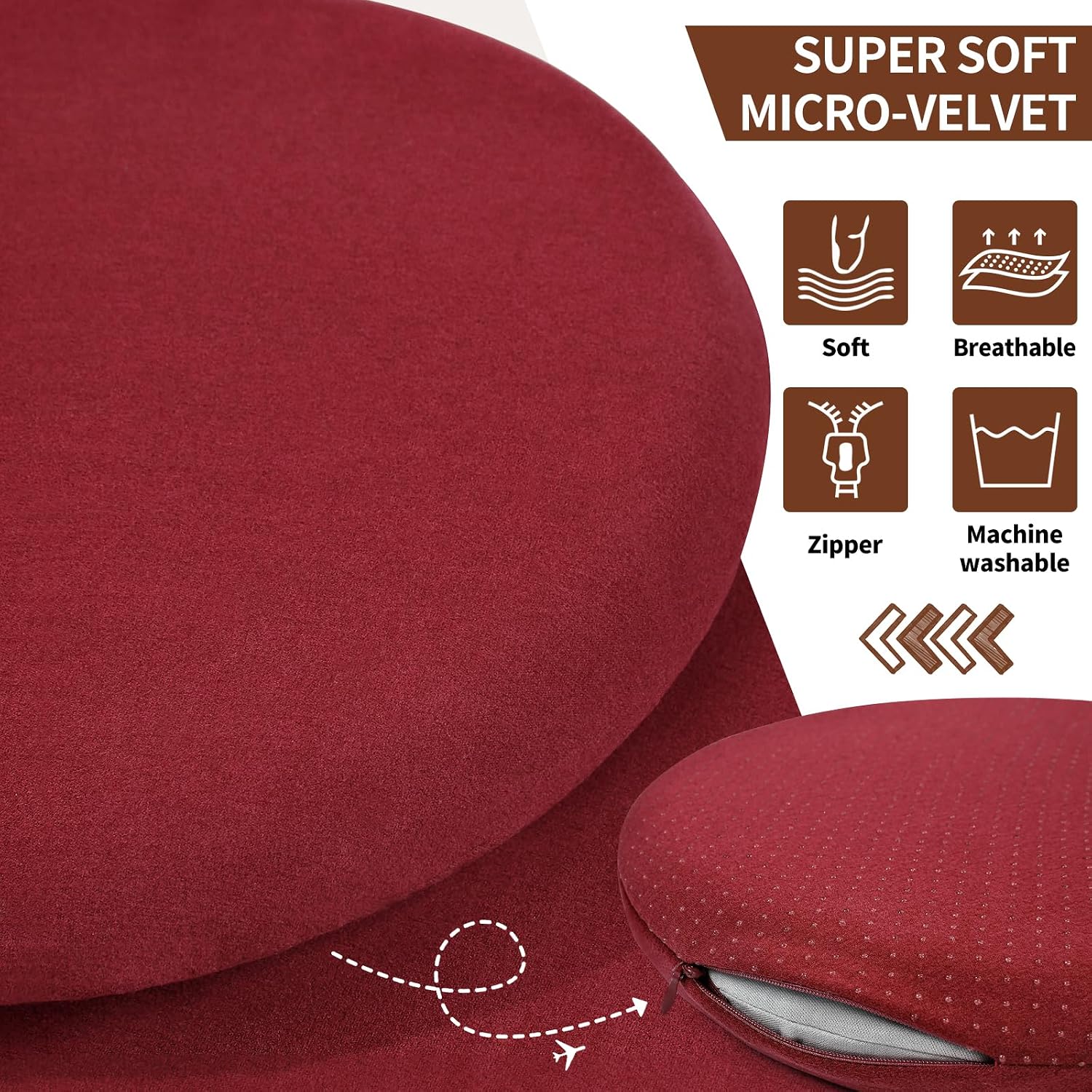 Detalle 1 de BUYUE Memory Foam Seat Cushion, 16.5-inch
