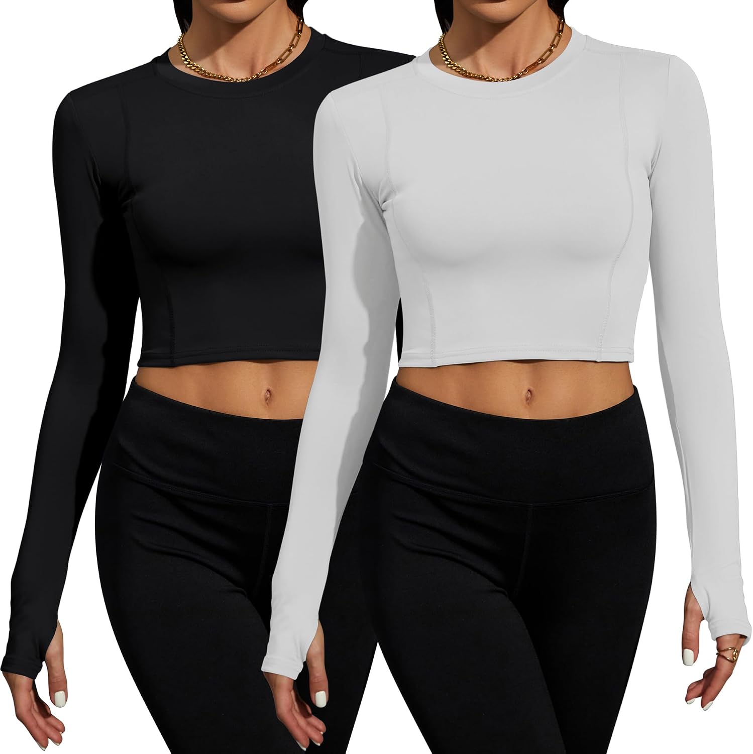 Detalle 2 de Loovoo Women Workout Shirt 3-Pack Dry Fit Tee