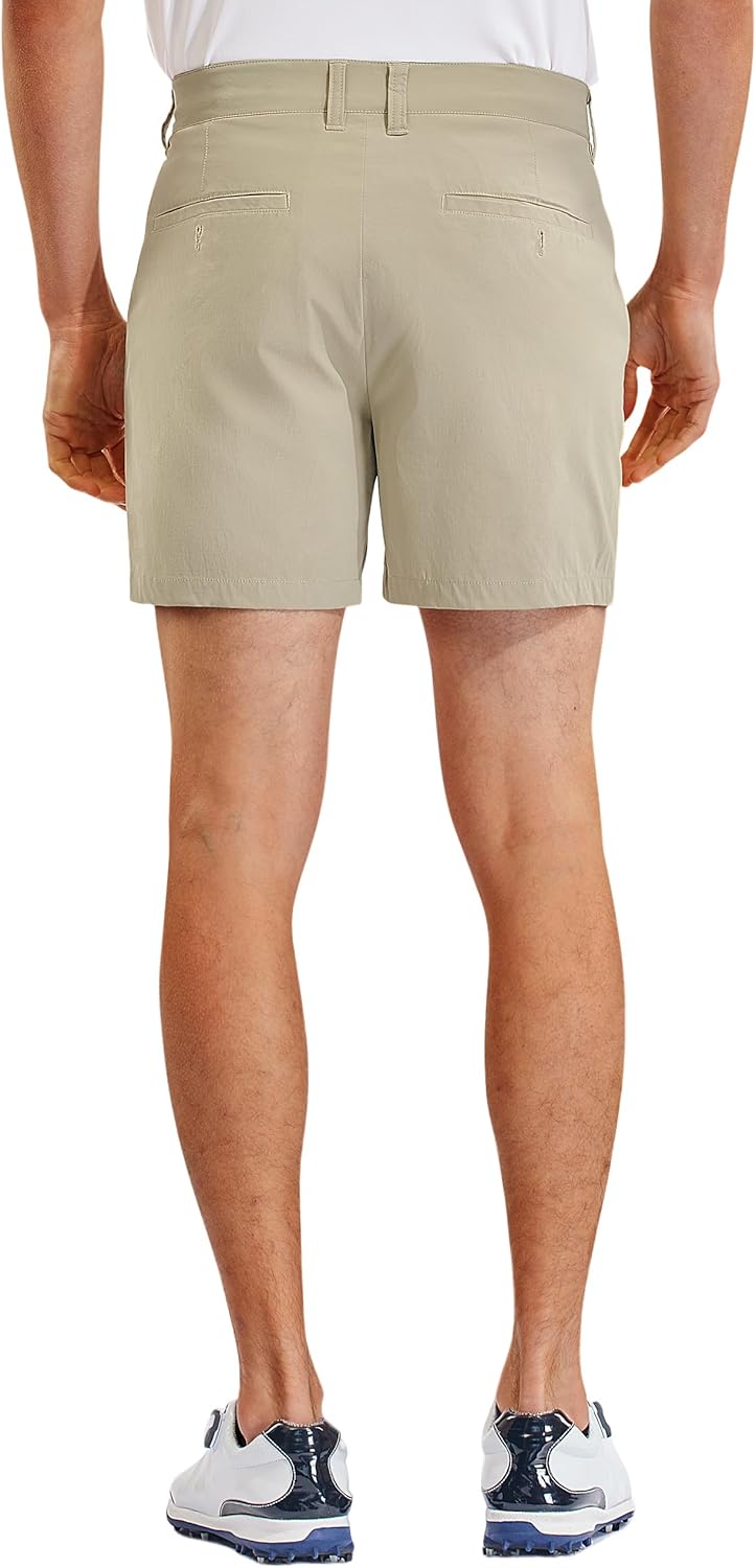Detalle de PULI Golf Shorts for Men, Relaxed Fit Stretch 5-Inch Inseam (Waterproof, Quick-Dry & UPF 50+)