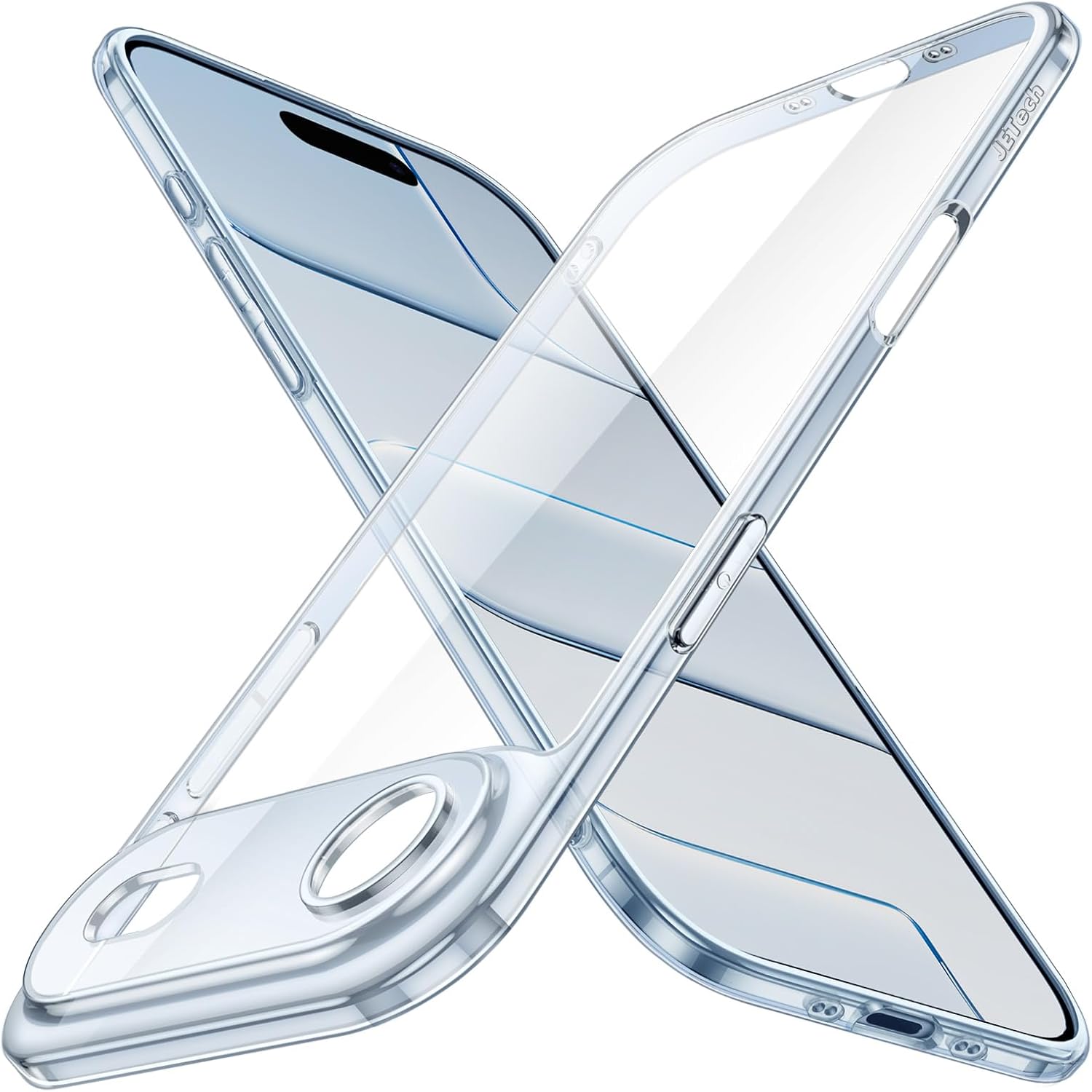 Thumbnail 6 de JETech tunt skal för iPhone 17, klart med upphöjda kamerakanter