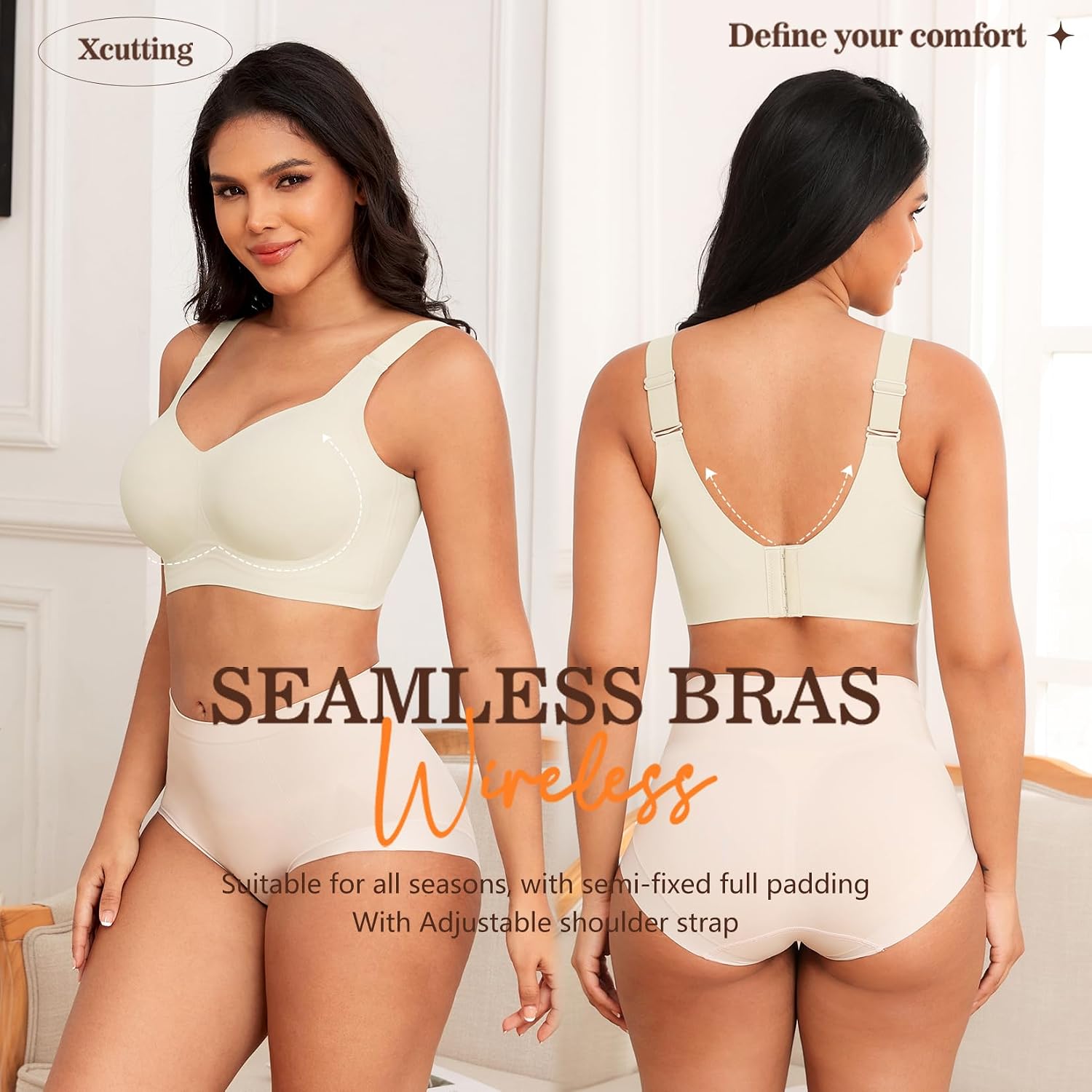 Detalle 2 de Xcutting Wirefree Padded Full Coverage Bra 4-row 🩲