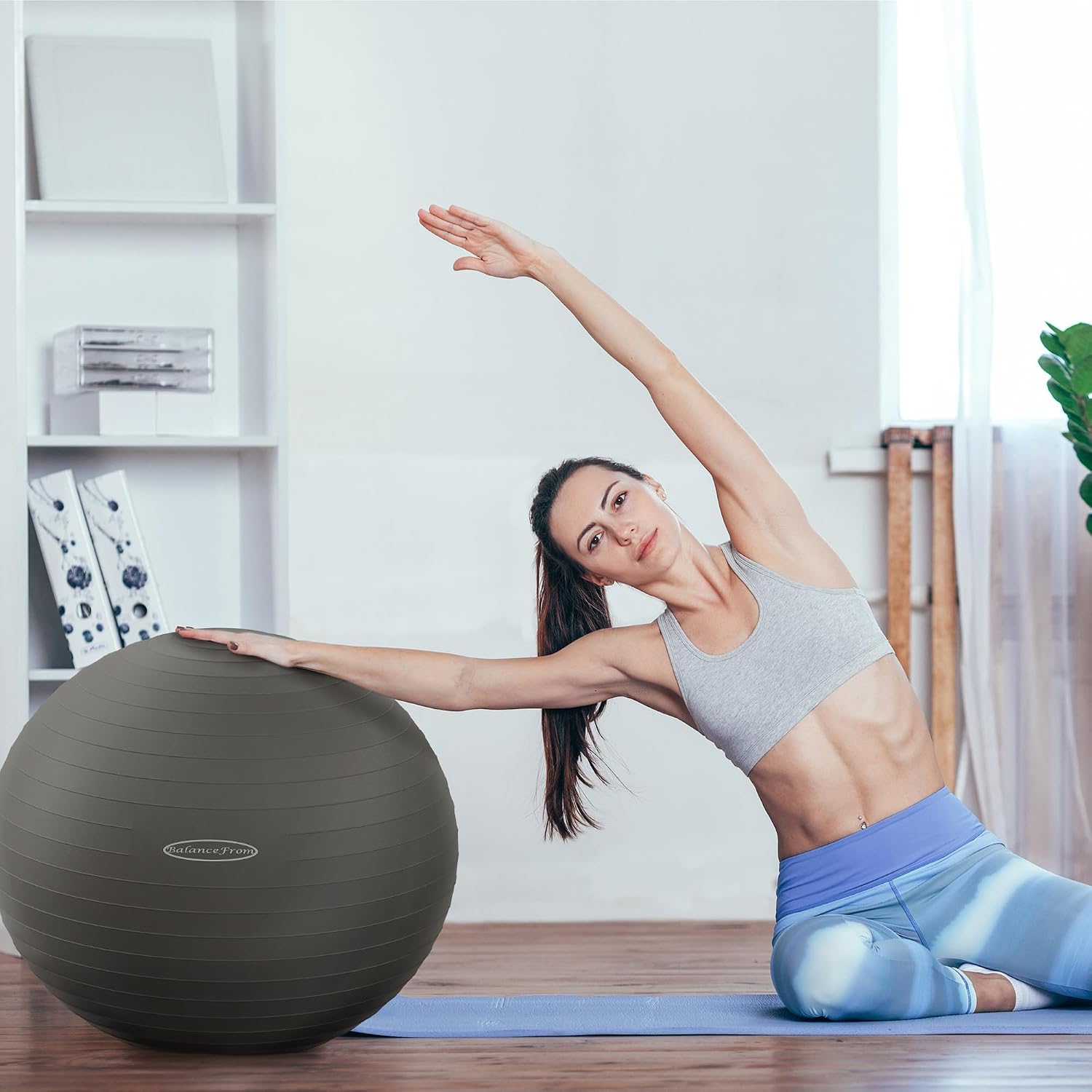 Thumbnail 6 de Fitvids Exercise Ball for Fitness, Yoga, Pilates (Quick Pump) – Anti-Burst, Slip Resistant Balance Ball