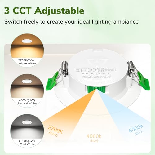Thumbnail 2 de Laiebri Spot LED Encastrable Extra Plat 25 mm – Lot de 4, 6W, 2700–6000K, IP44