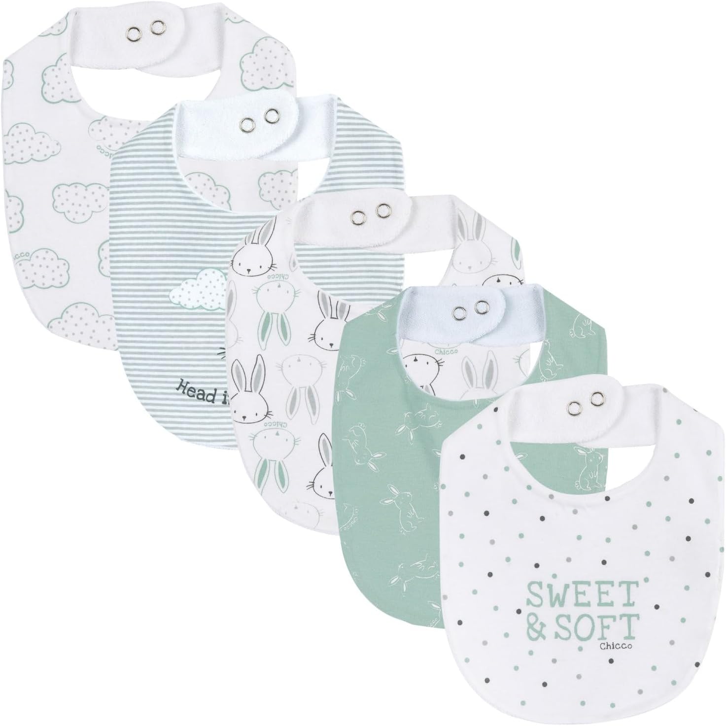 Detalle de Chicco Body Neonato e Neonata, Set di 4 Body a Maniche Corte in 100% Cotone, Unisex 0–24 Mesi