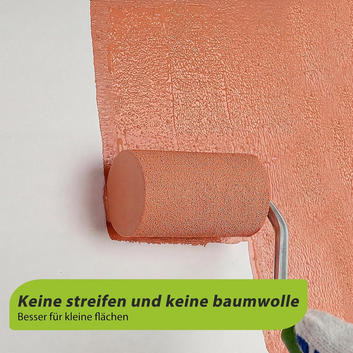 Detalle de YiBaiBrush Farbroller Set Klein – 5 cm Schaumstoffwalze mit Farbwanne & Einsatz, ideal für Möbel, Schablonentechnik und Bastelarbeiten