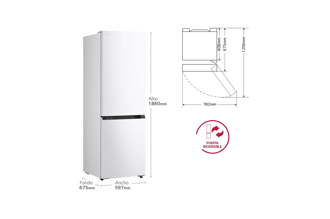 Thumbnail 1 de LG GBBS716CSW Frigorífico Combi 333 l, 1,86 m